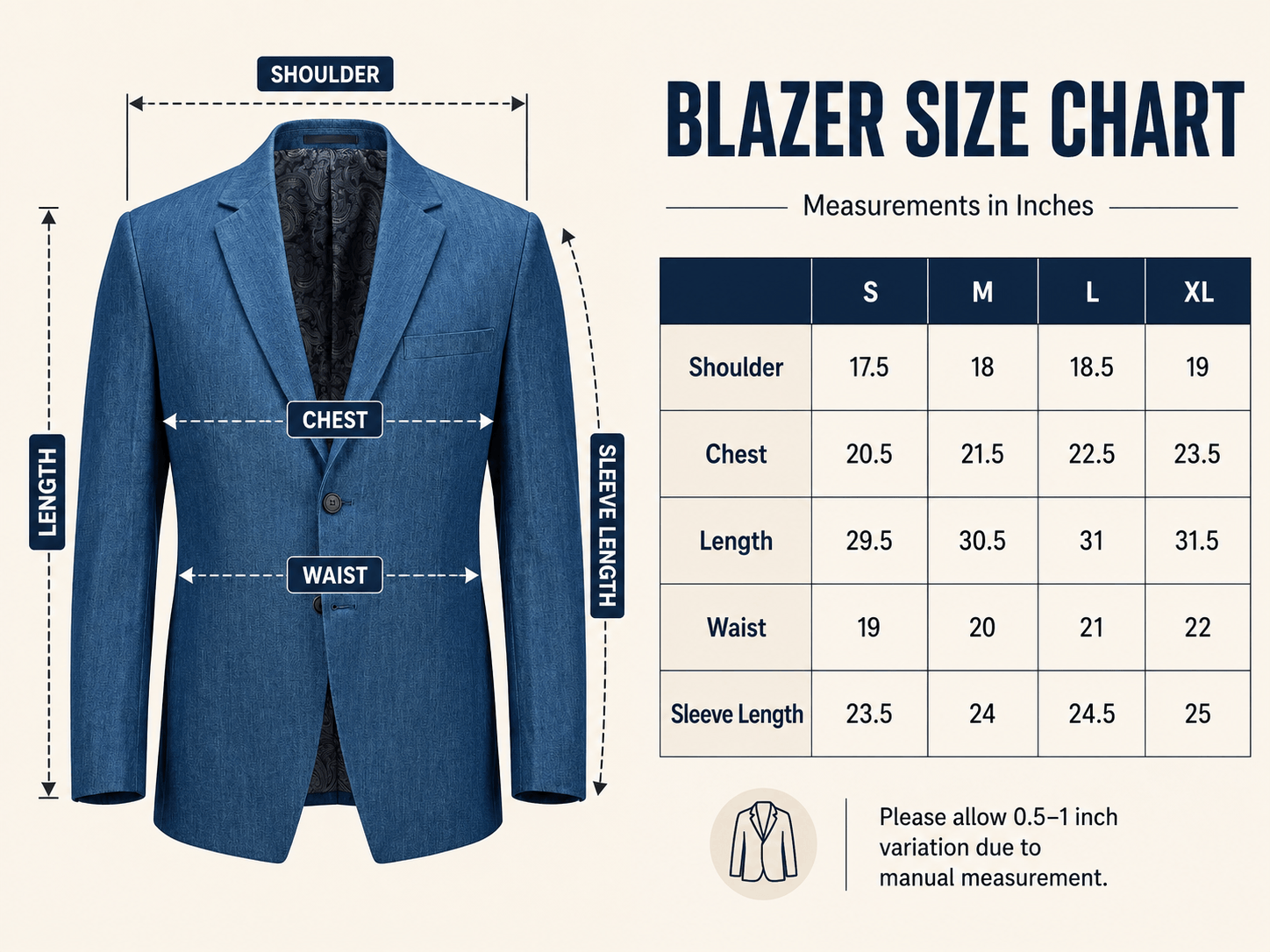 Classic Blue Tencel Blazer