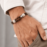 Men's Antique Copper Leather Bracelet