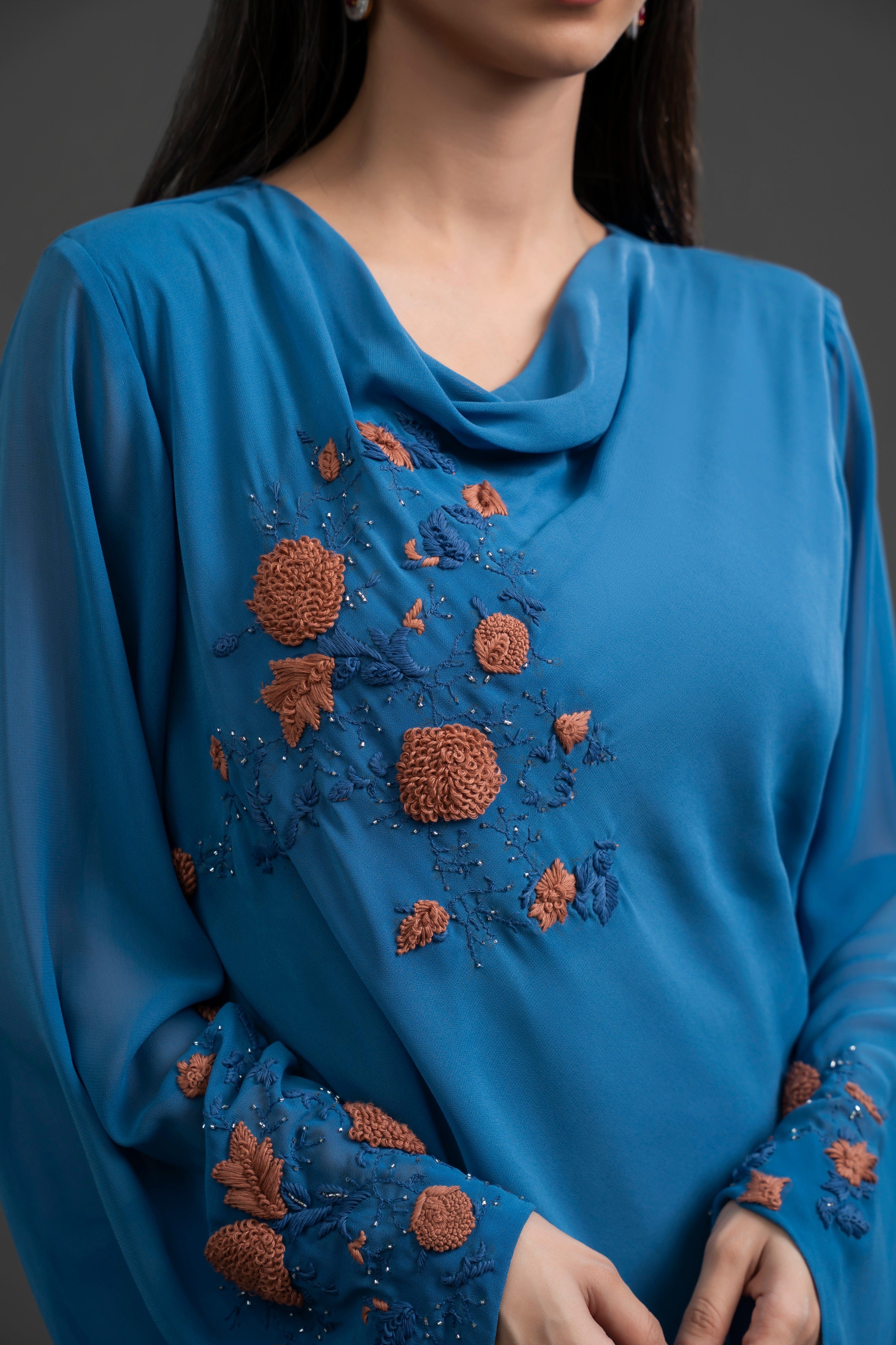 Embellished Teal Kurta