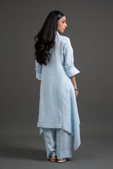 A-Line Cotton Dress with Ruffled Sleeves