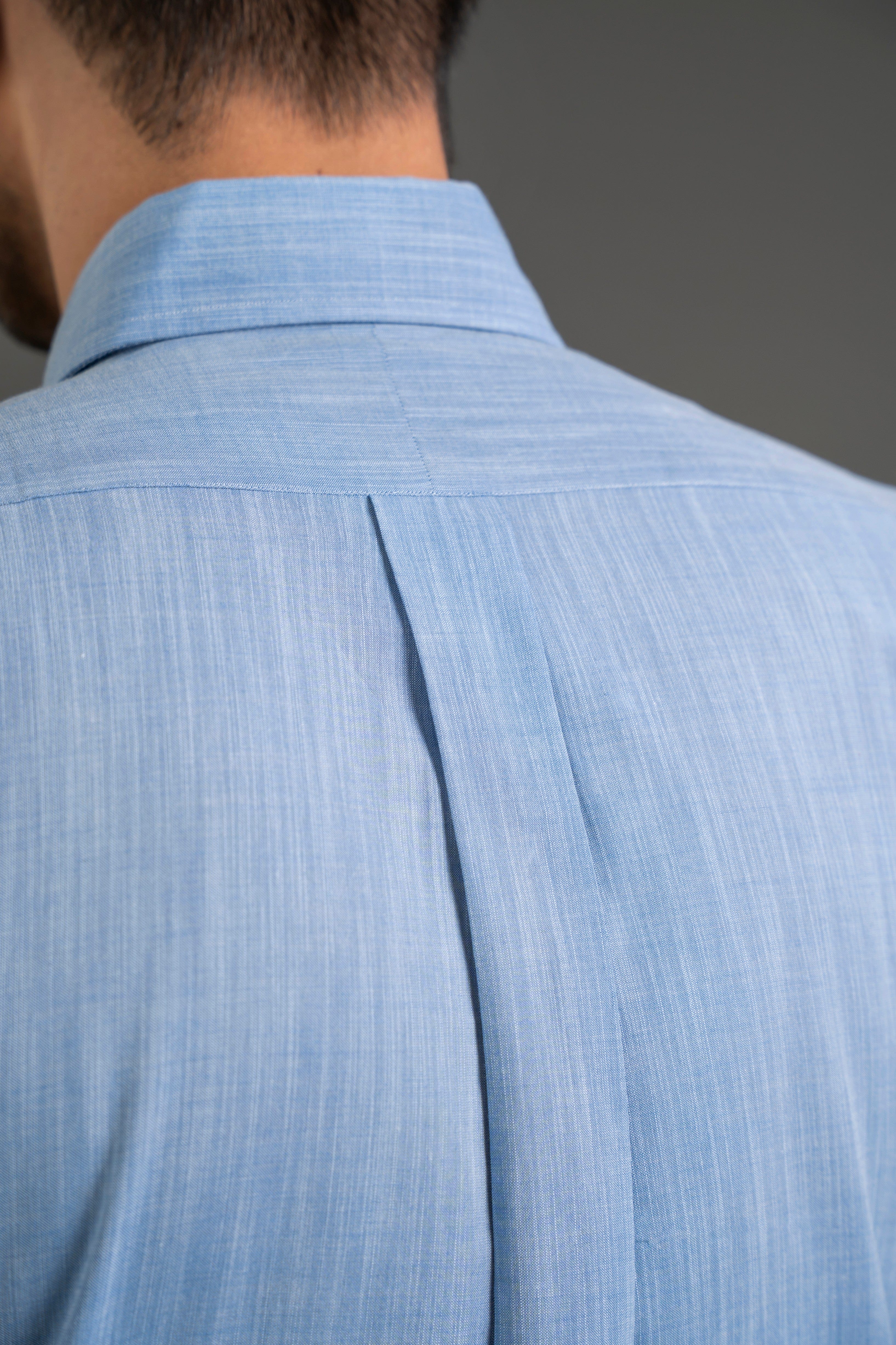 Blue Cotton Button Down Shirt