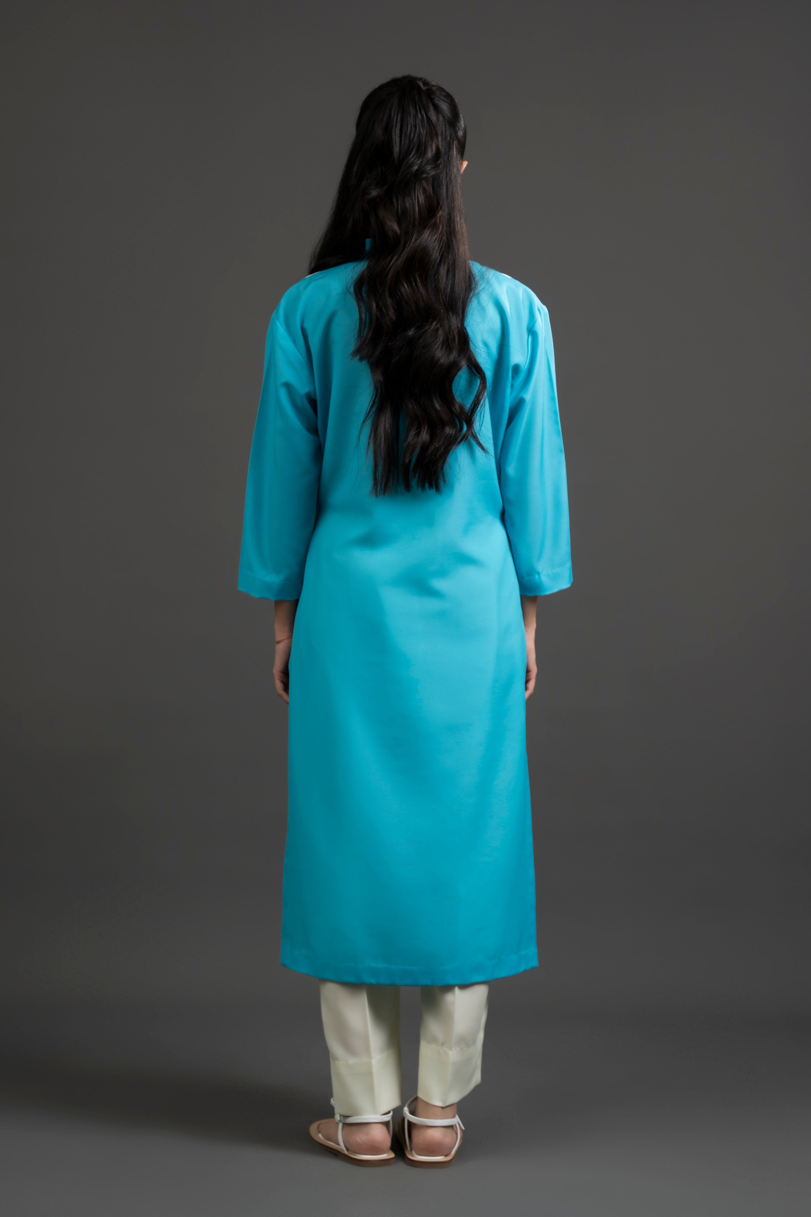 Azure Yellow Striped Kurta Set