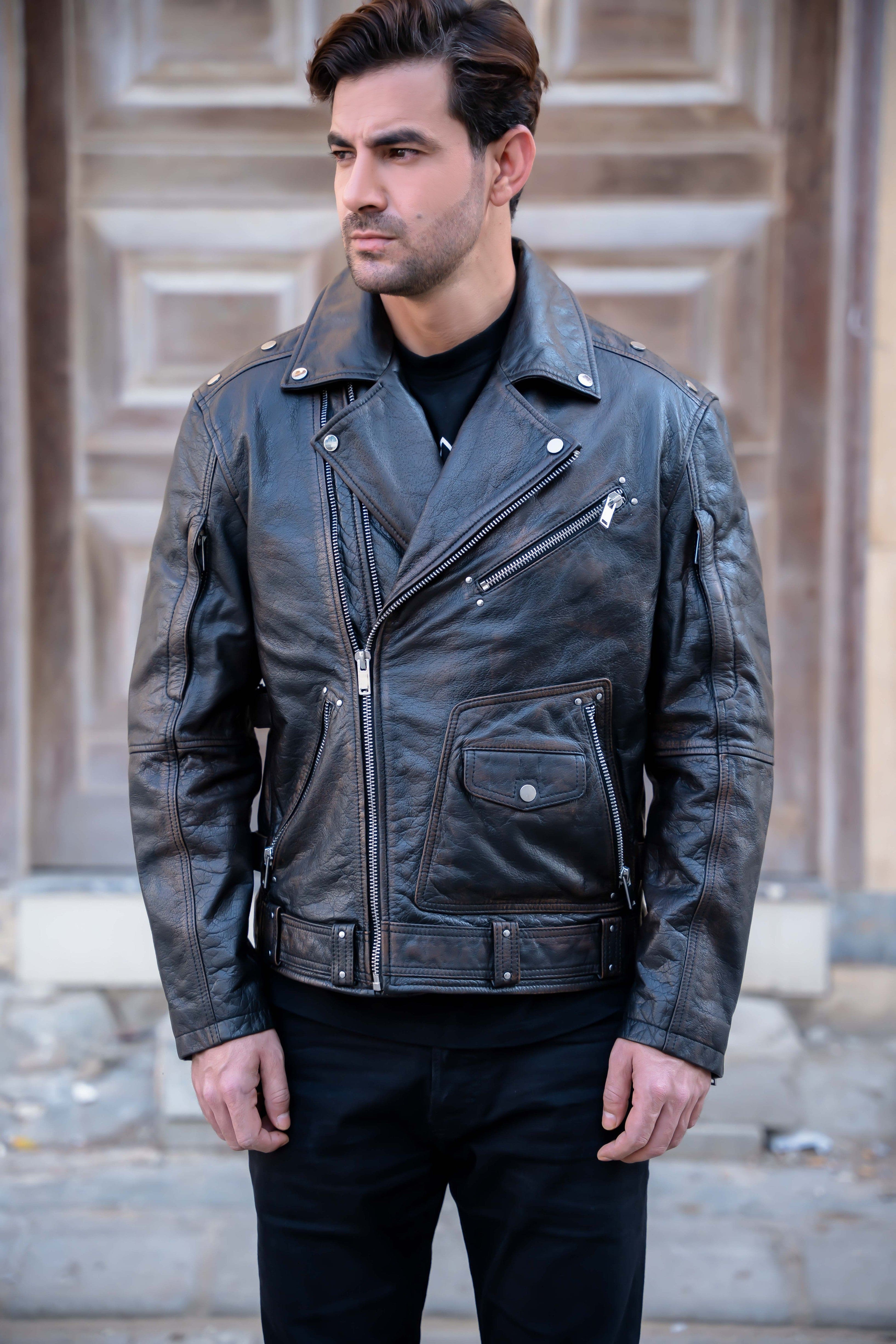 Real Leather Biker Jacket
