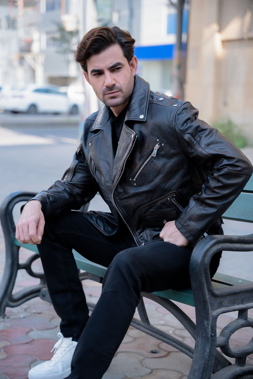 Real Leather Biker Jacket