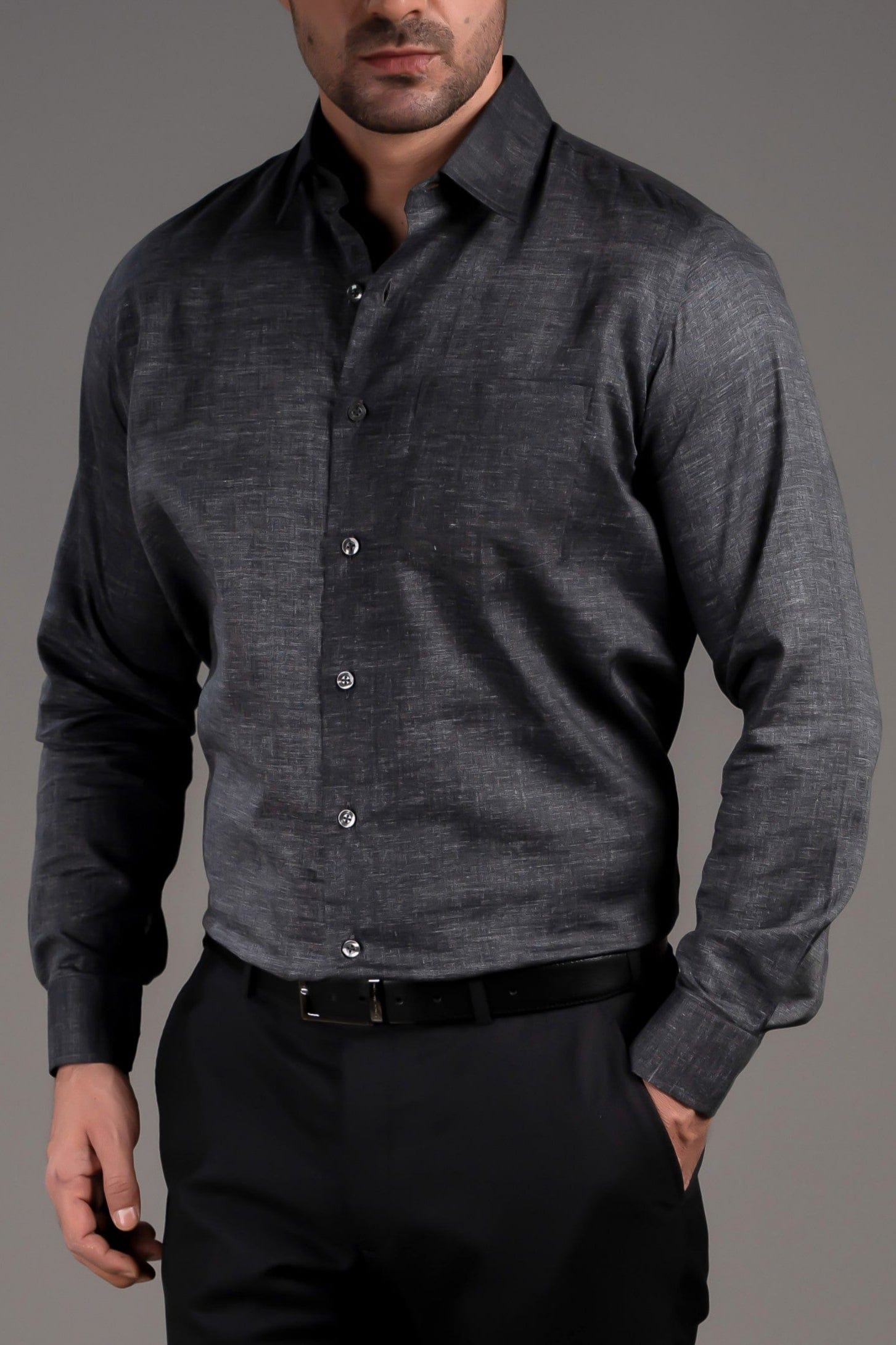 Men's Reverse Printed Cotton Shirt