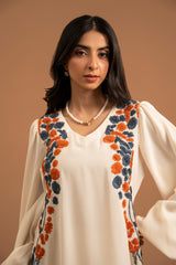Handworked Bell Sleeve V-Neck Outfit