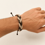 Retro Hemp Rope & Faux Leather Braided Bracelet