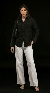 Pleated Geogette Blouse