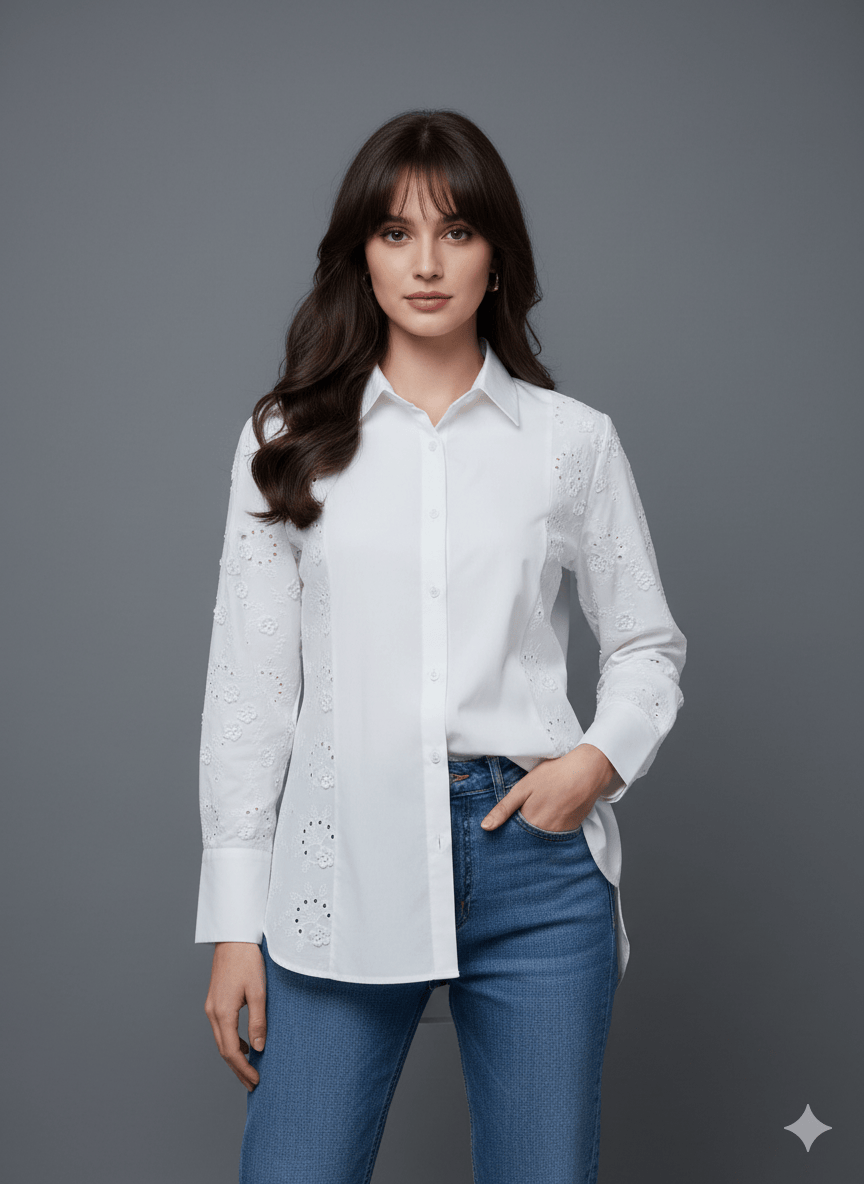 Embroidered White Shirt
