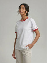 White & Red Ringer Tee