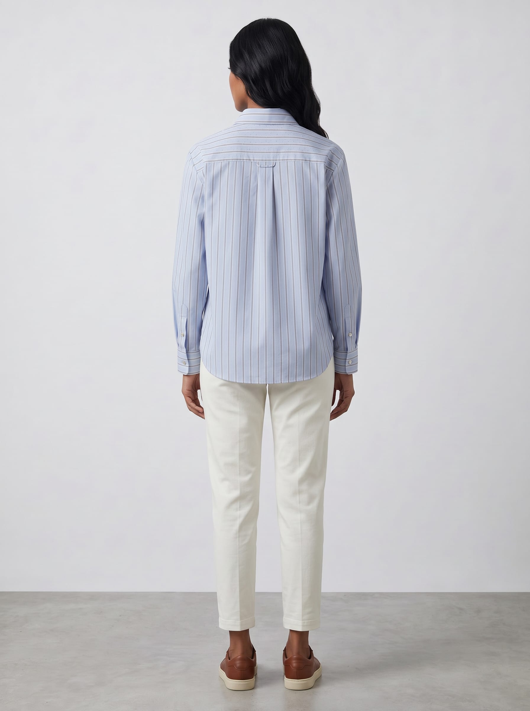 Crystal-Striped Blue Shirt
