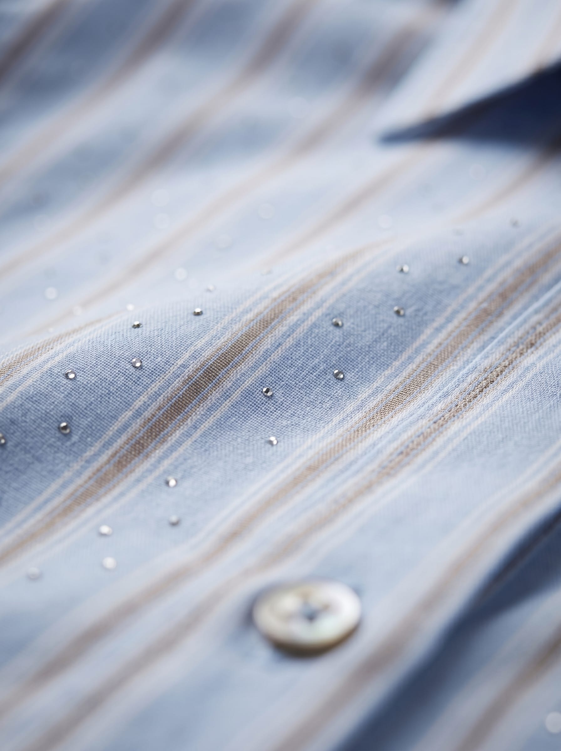 Crystal-Striped Blue Shirt