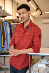 57brand Aviator Blood-Red Twill Shirt