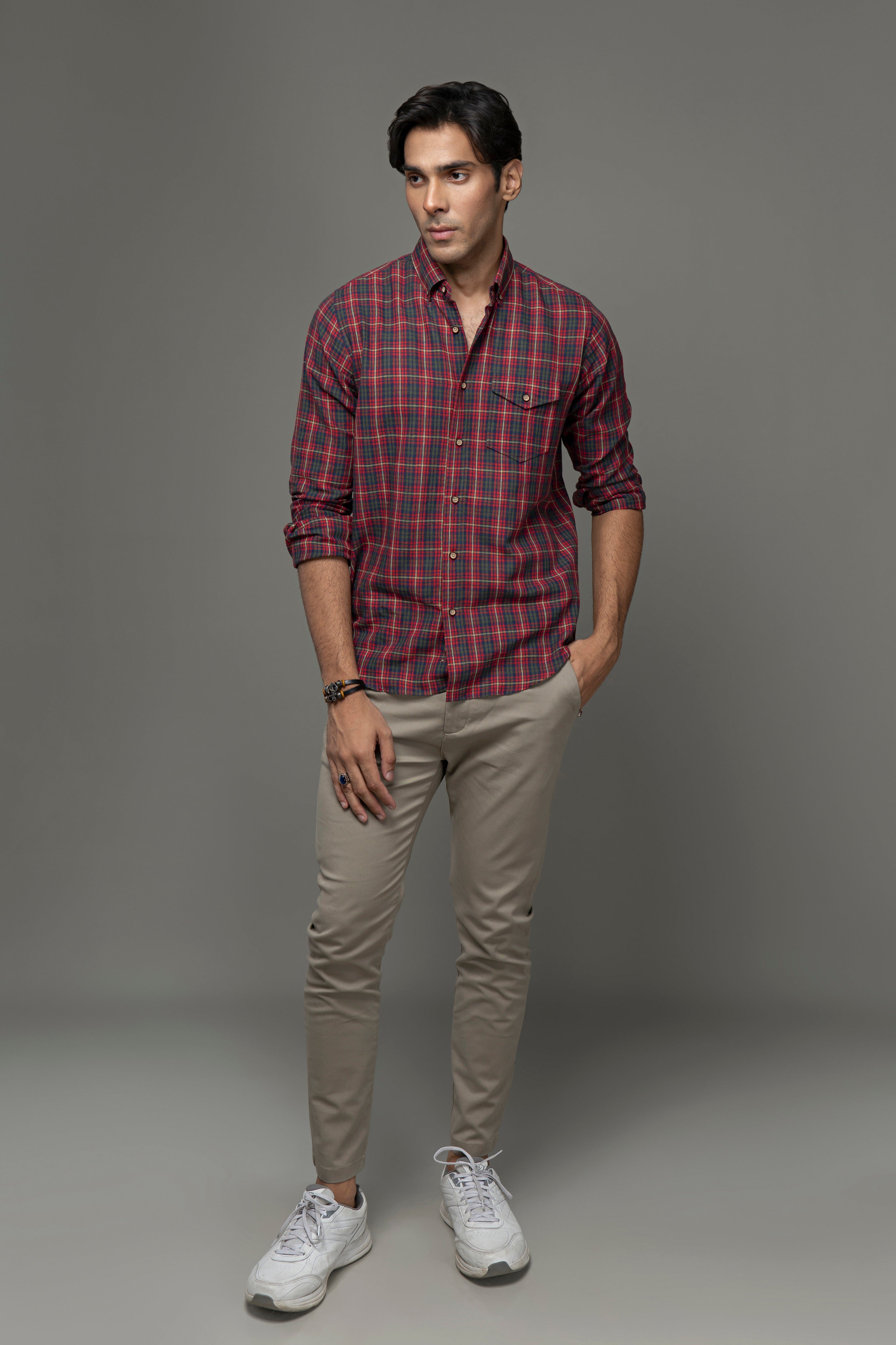 Cotton/linen Yarn Dyed Shirt