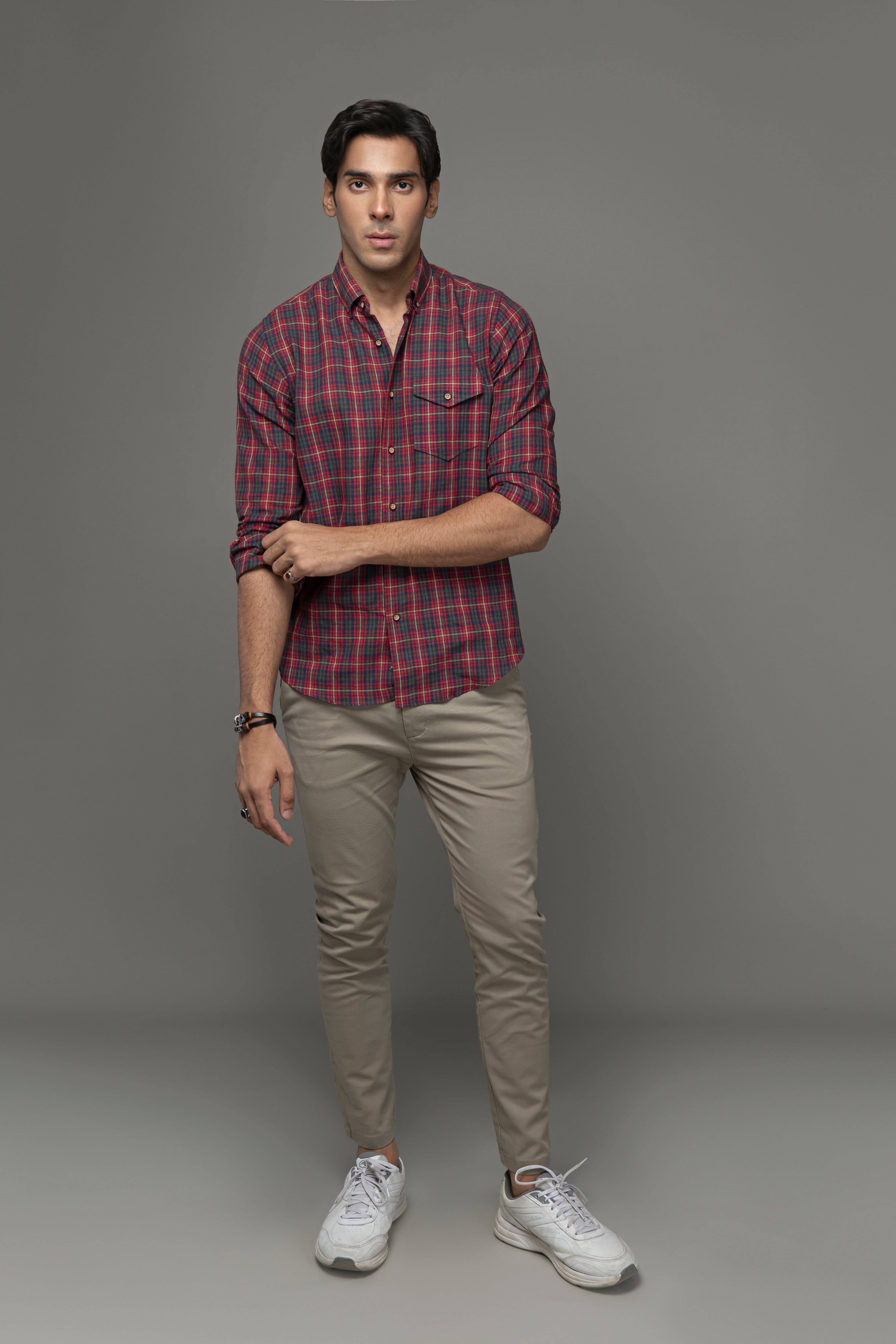 Cotton/linen Yarn Dyed Shirt