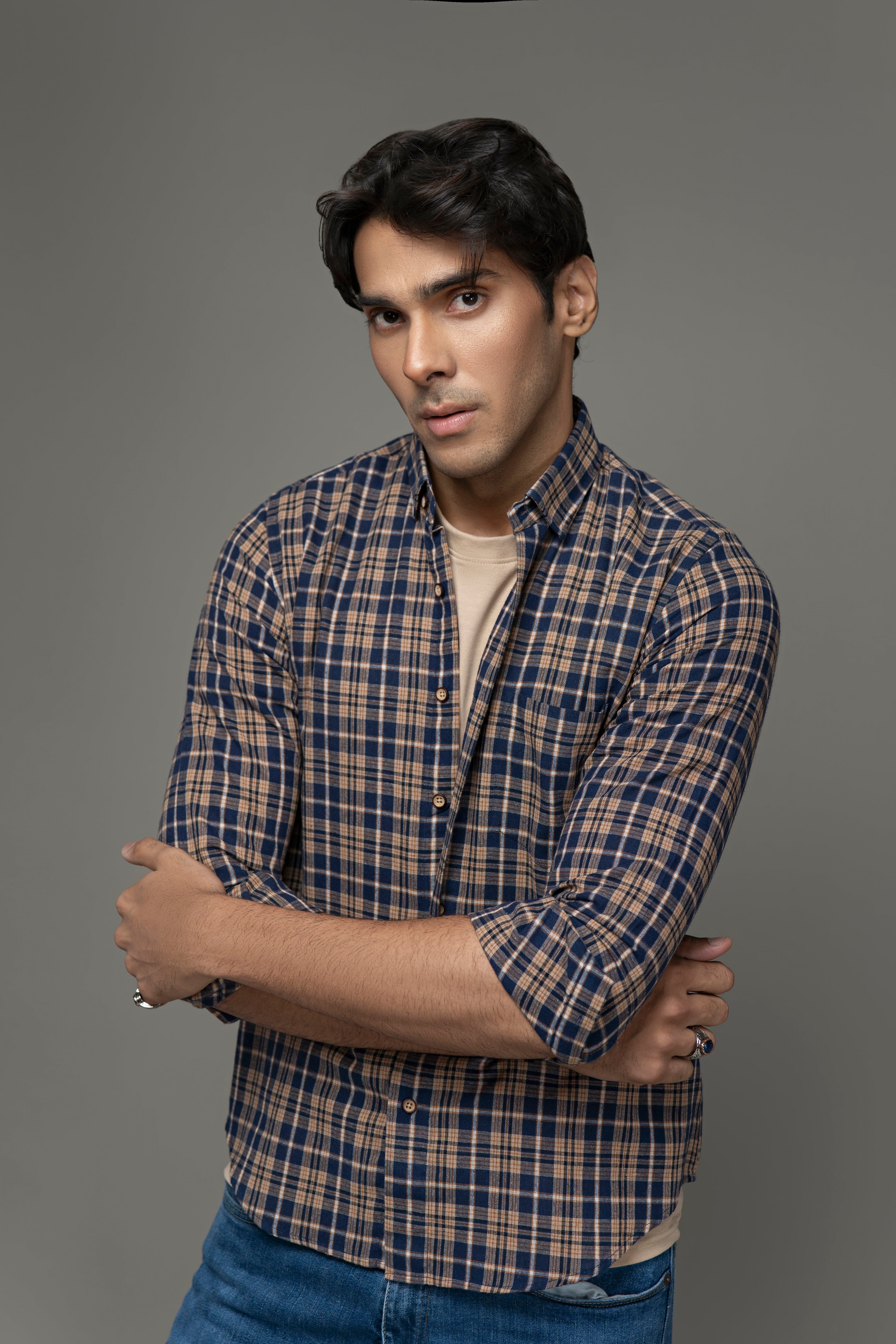 Cotton/linen Y/d Shirt