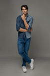 Color Block Denim Shirt