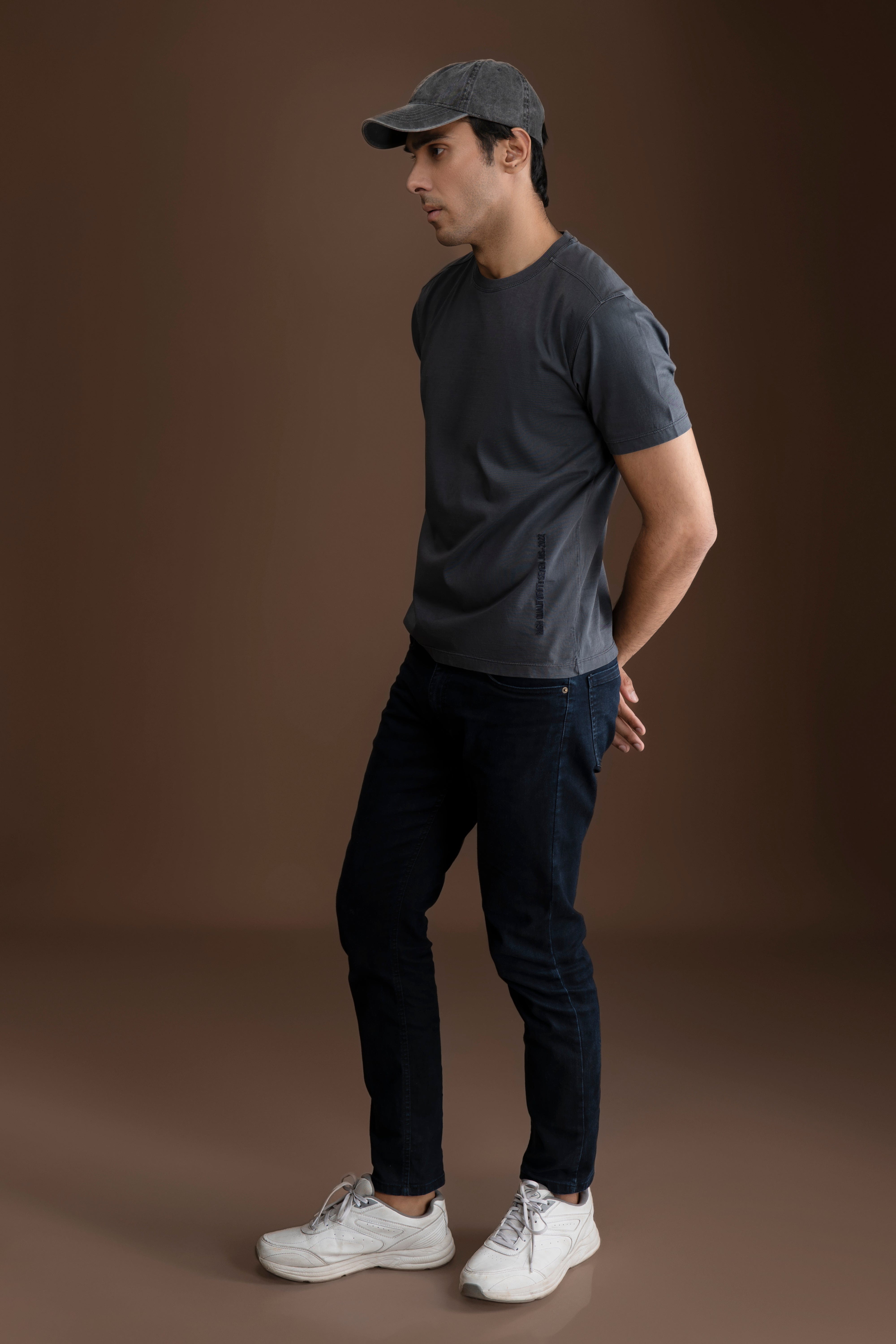Unique Embroidered Pigment Washed Tee
