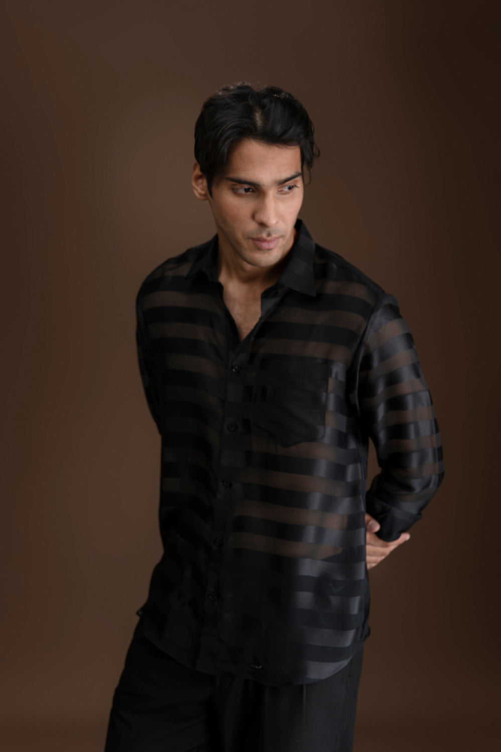 Fancy Black Striped Shirt