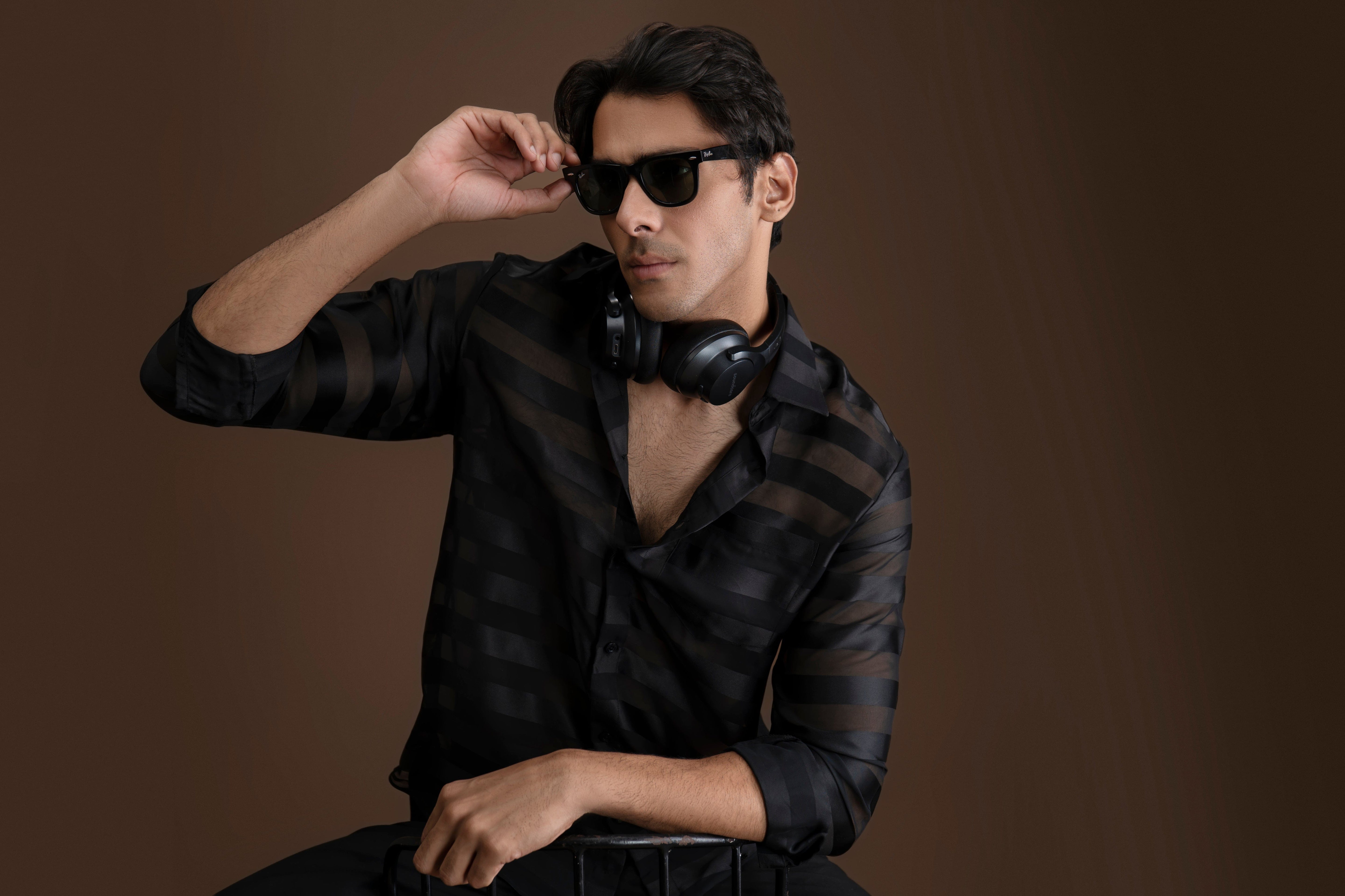 Fancy Black Striped Shirt