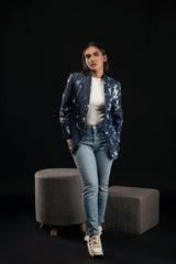 Tie/Dye Denim Blazer