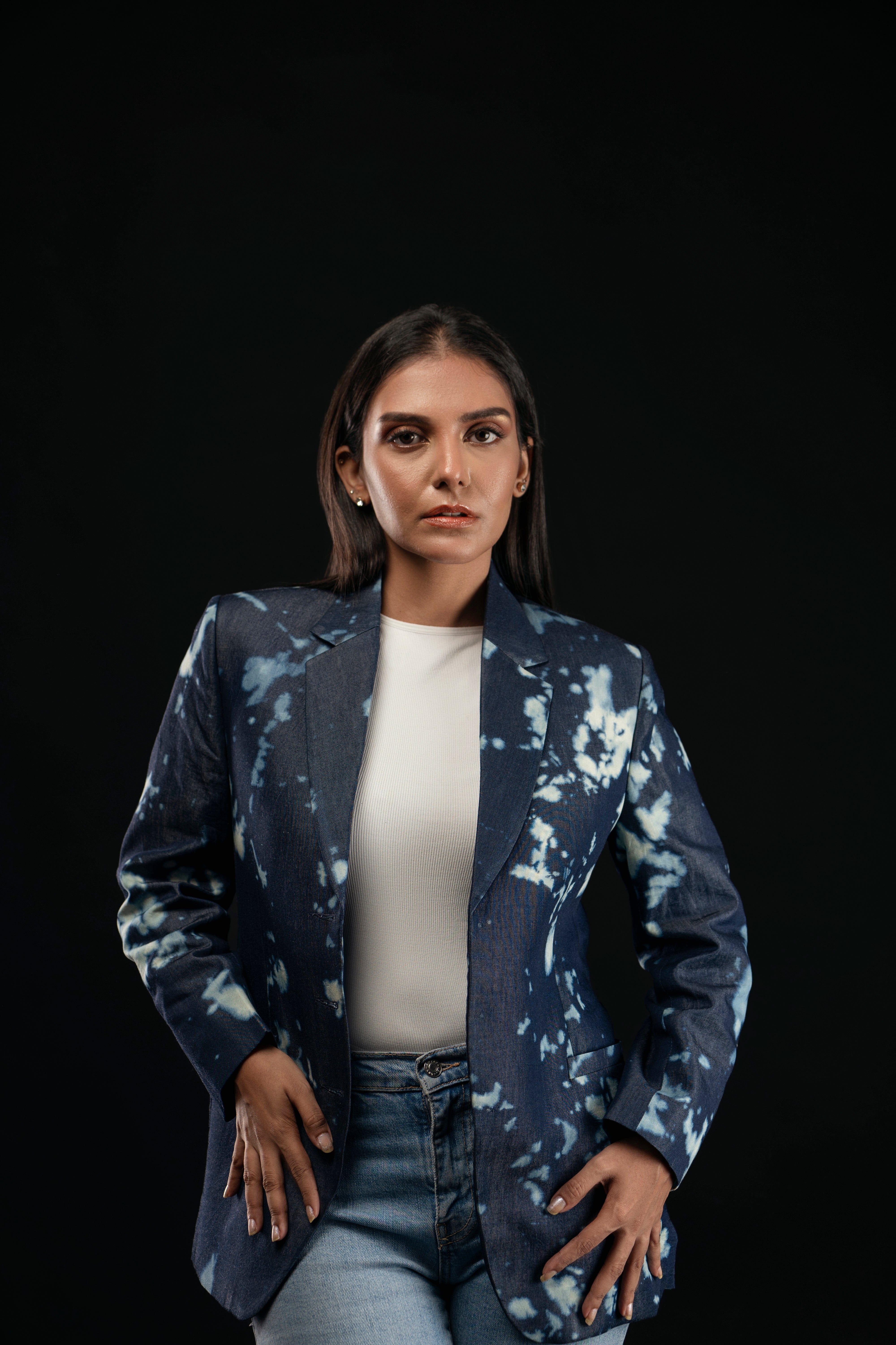 Tie/Dye Denim Blazer