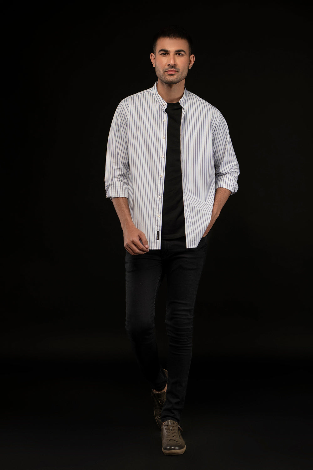 Banded Collar Shirt
