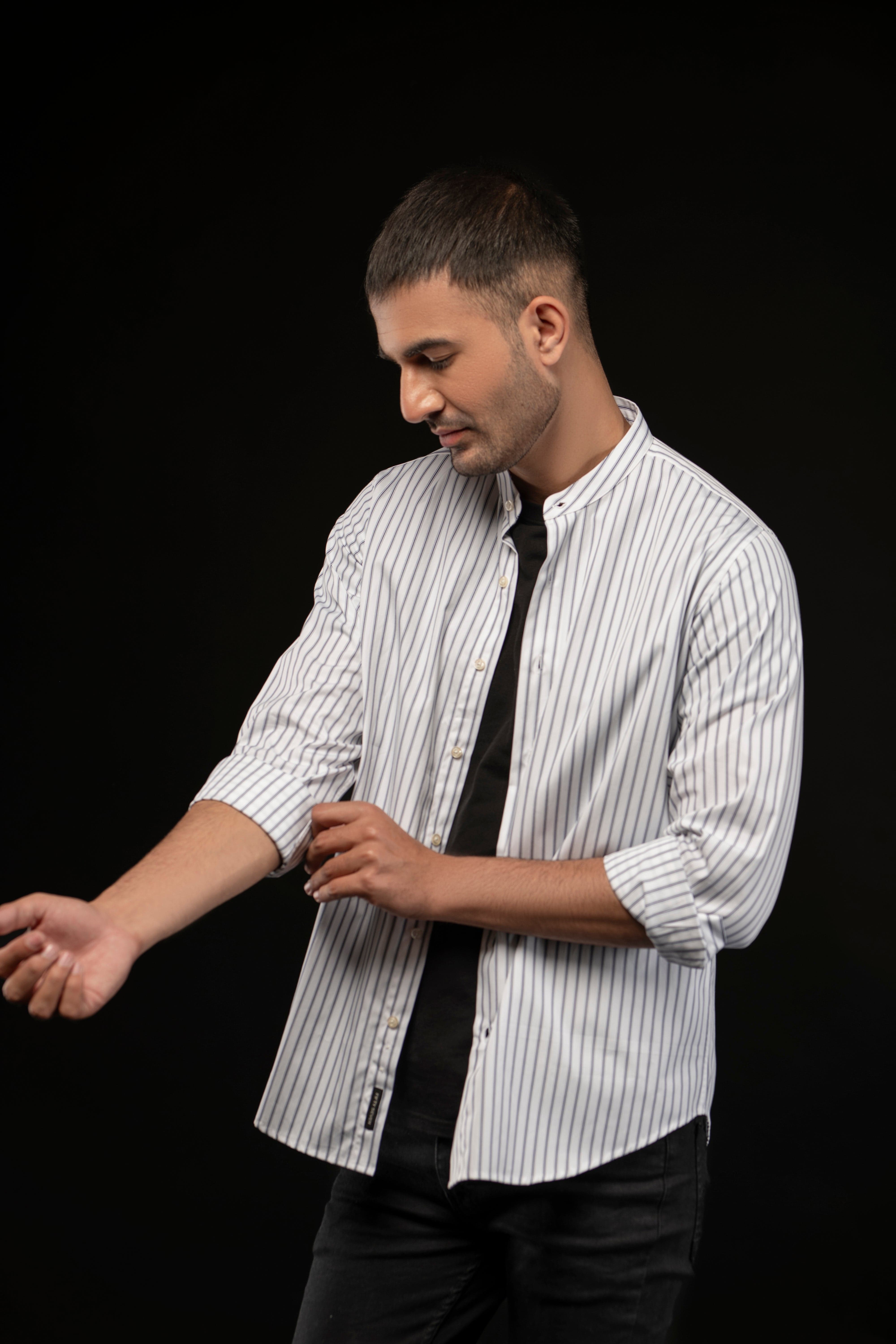 Banded Collar Shirt