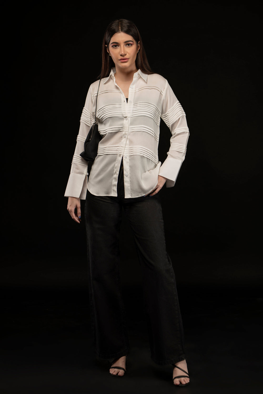 Pleated Geogette Blouse