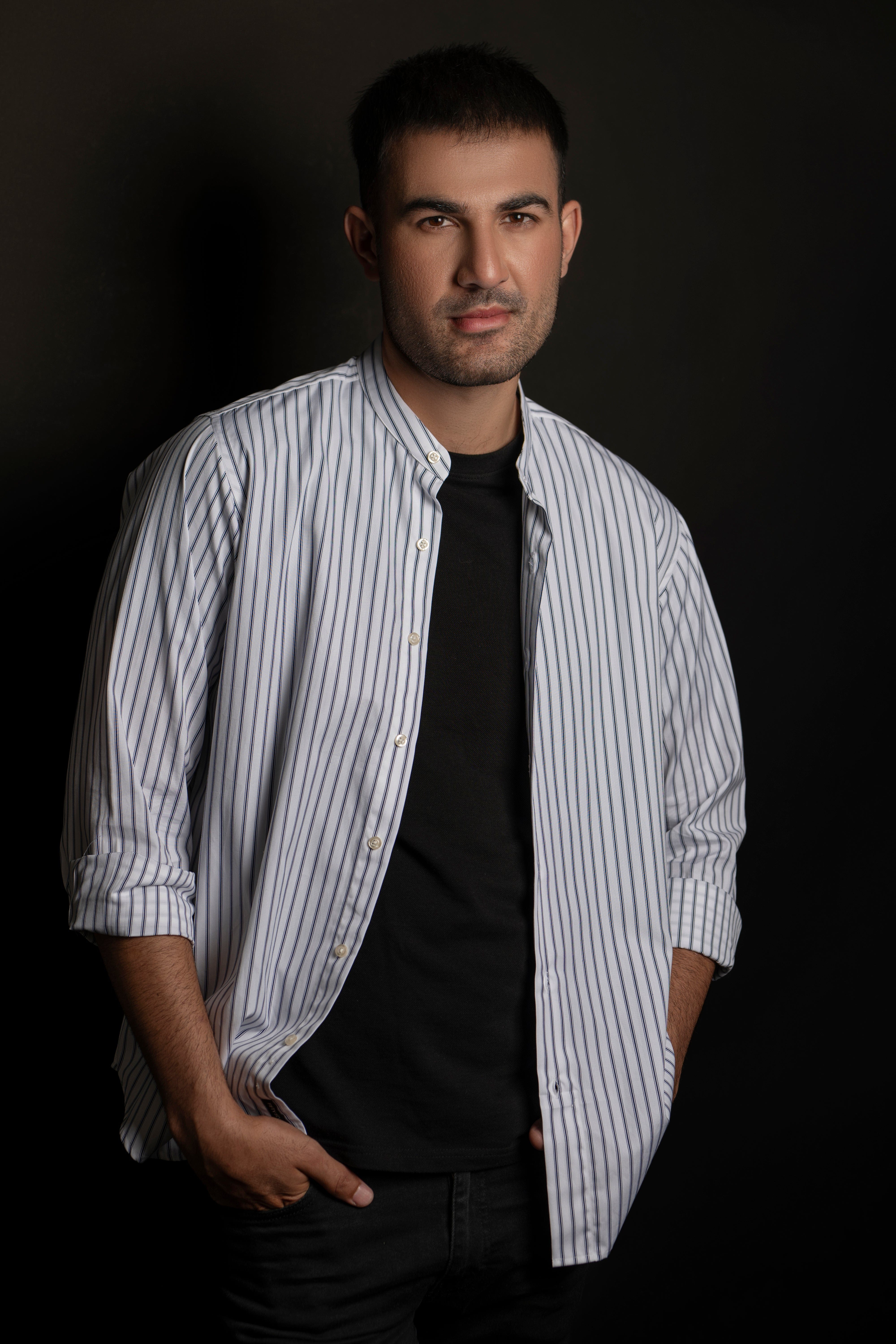 Banded Collar Shirt