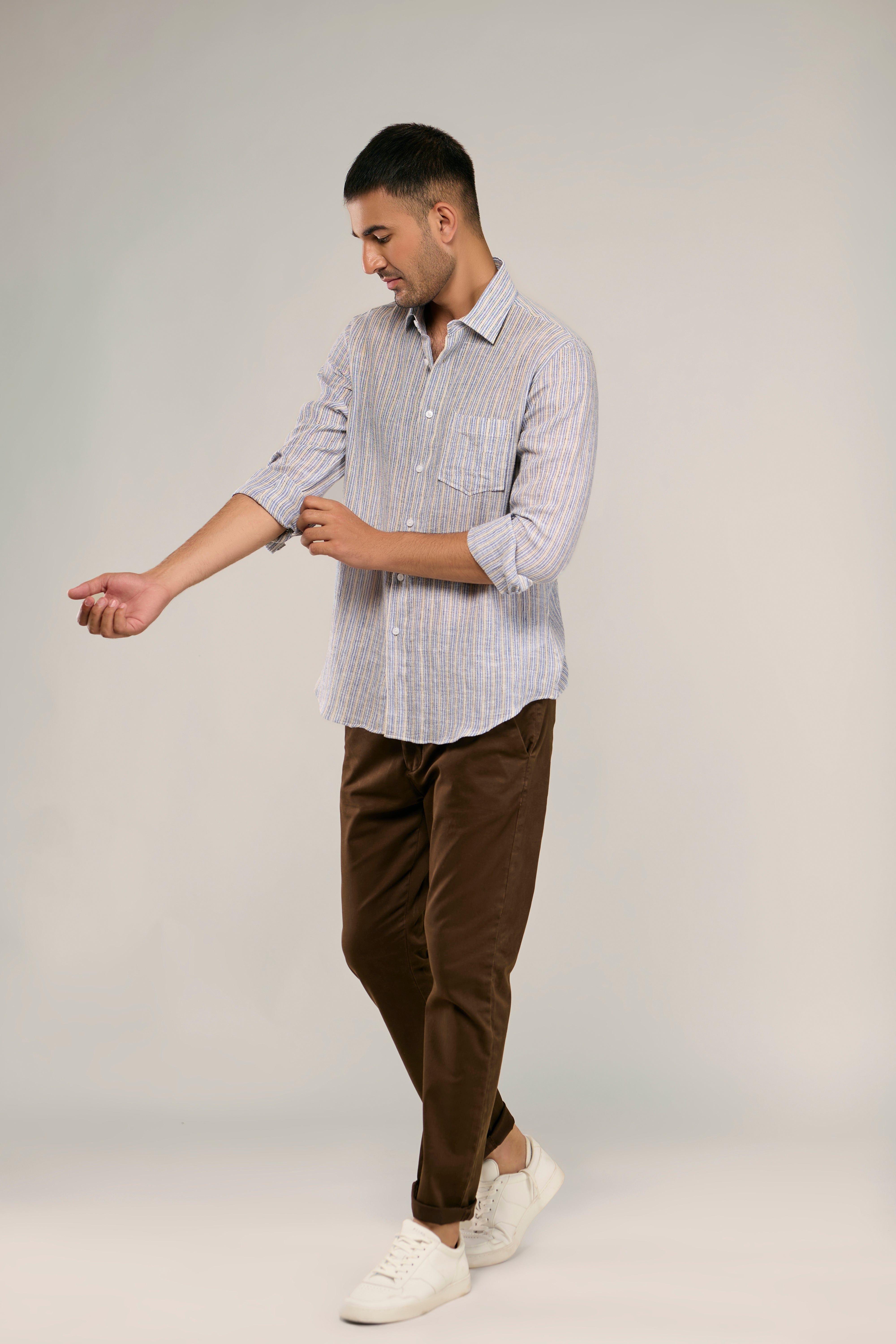 Cotton/Linen Yarn Dyed Shirt