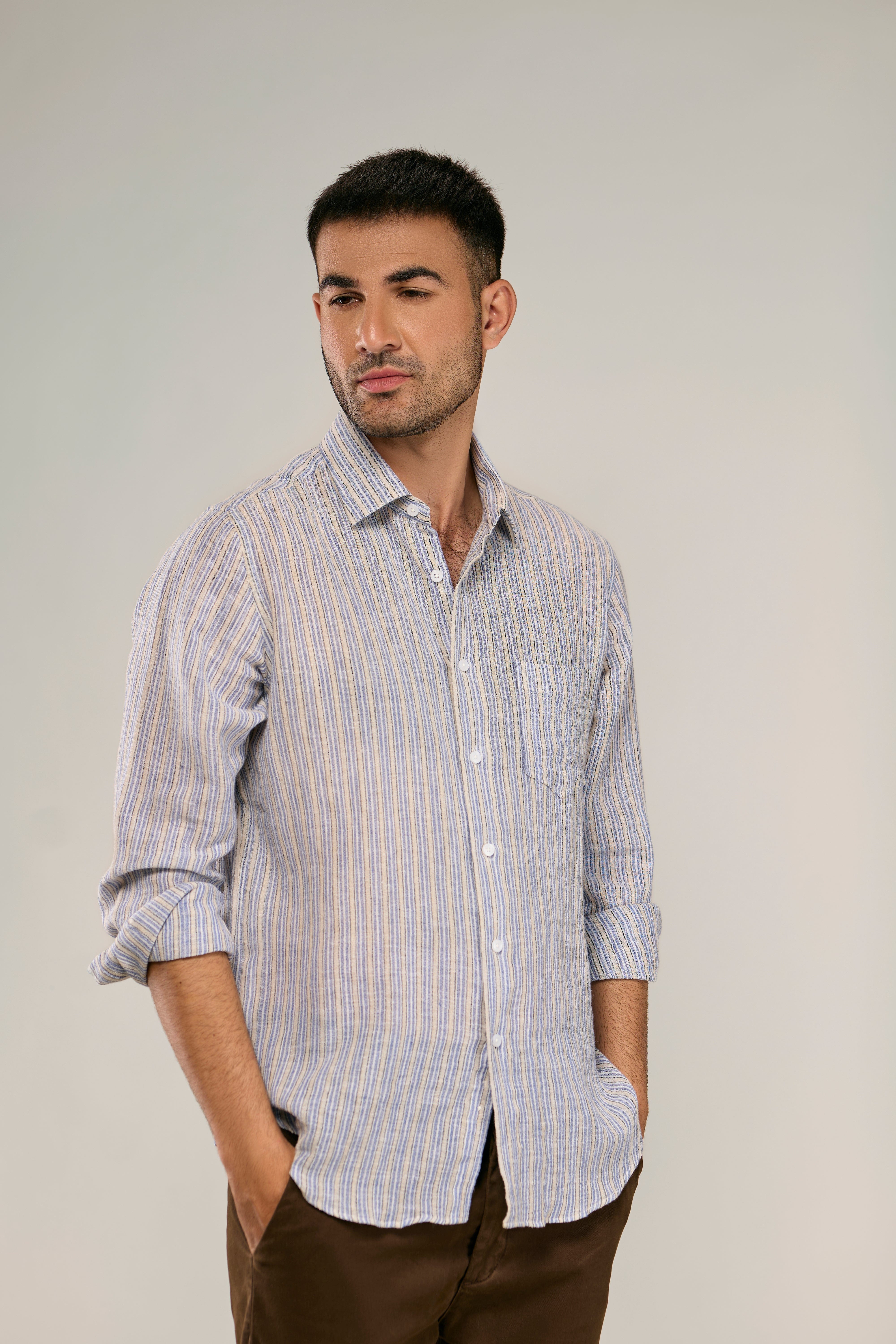 Cotton/Linen Yarn Dyed Shirt