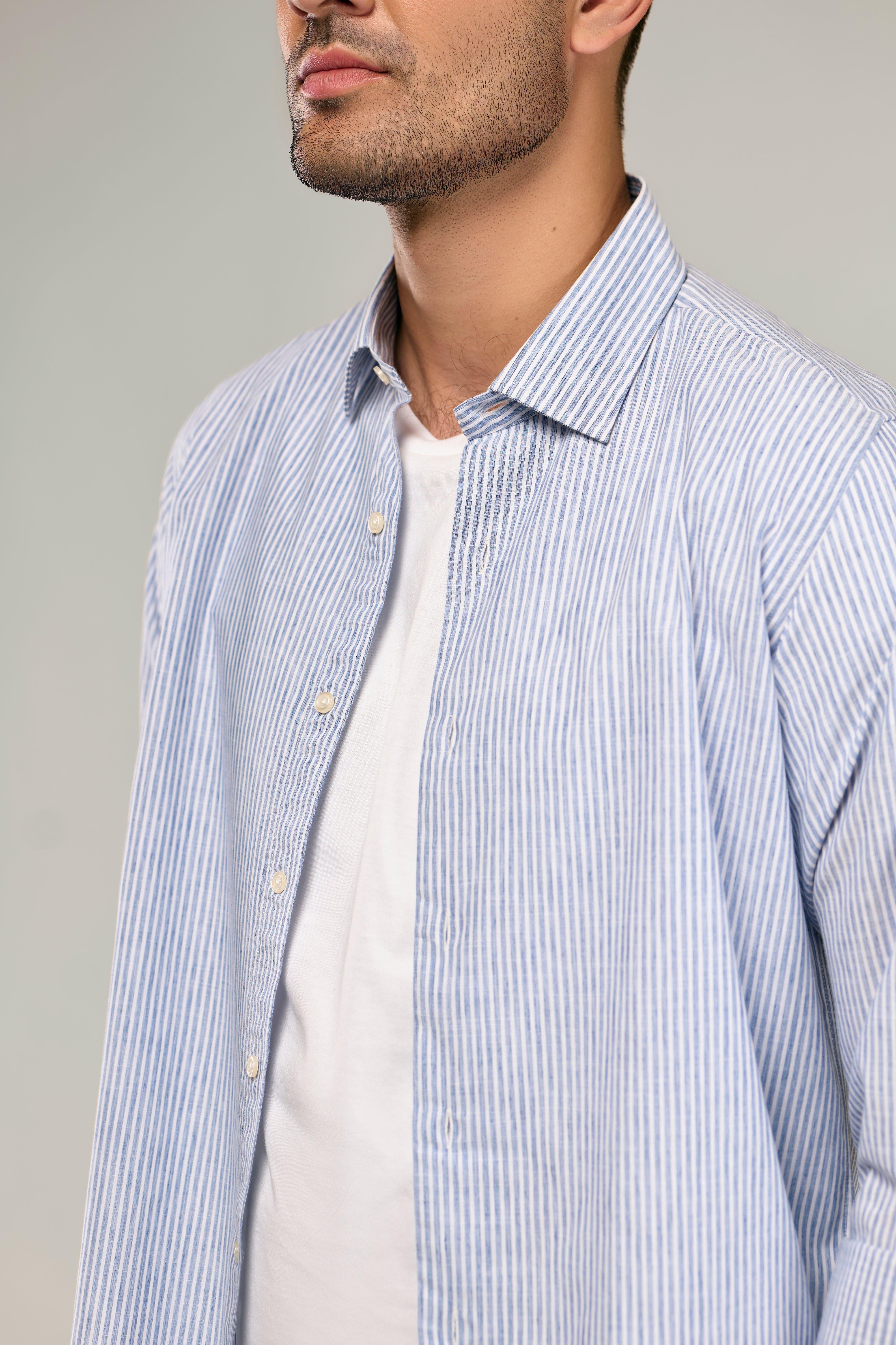 Cotton/Linen Yarn Dyed Shirt
