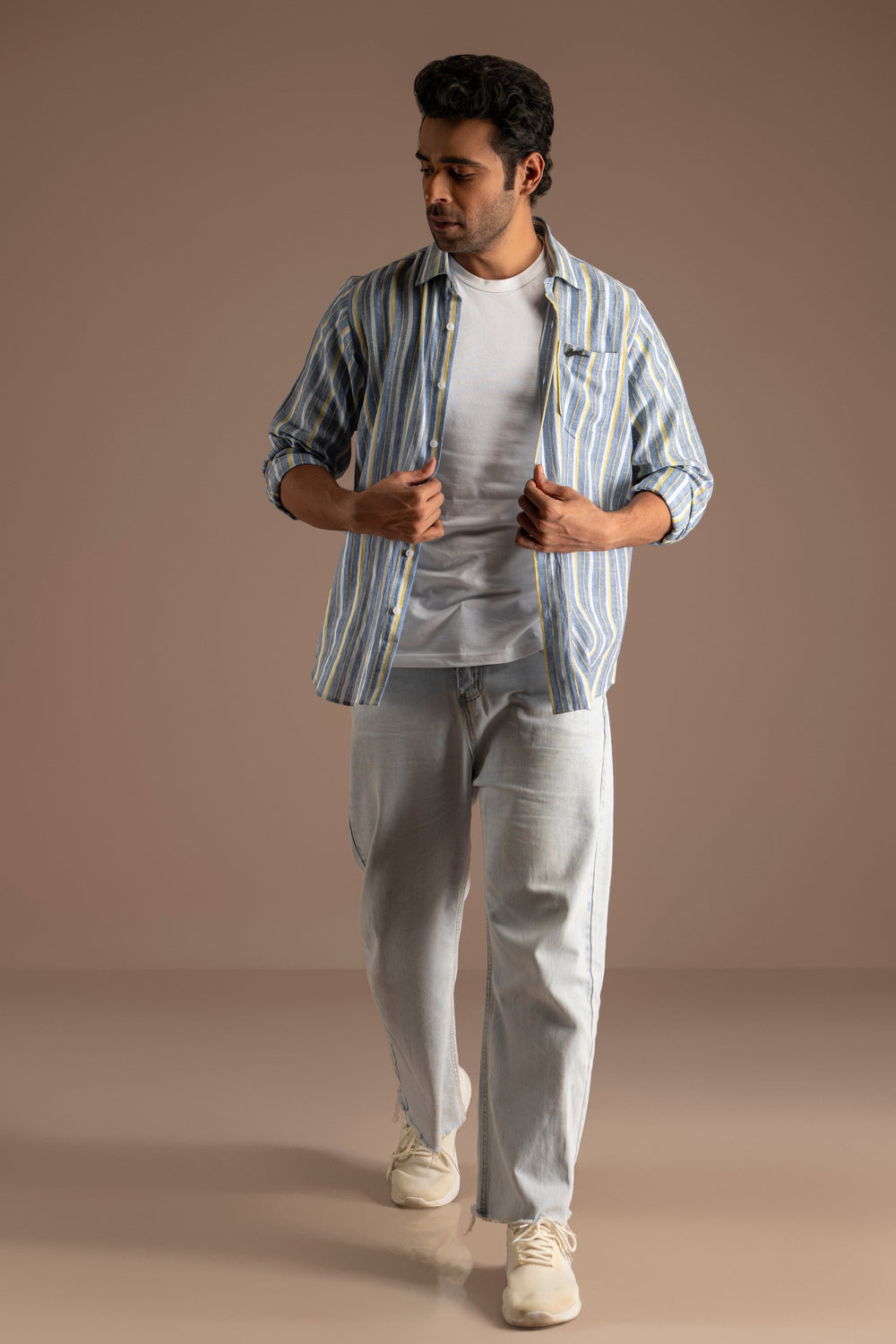 Cotton Yarn Dye Striped Shirt