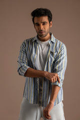 Cotton Yarn Dye Striped Shirt