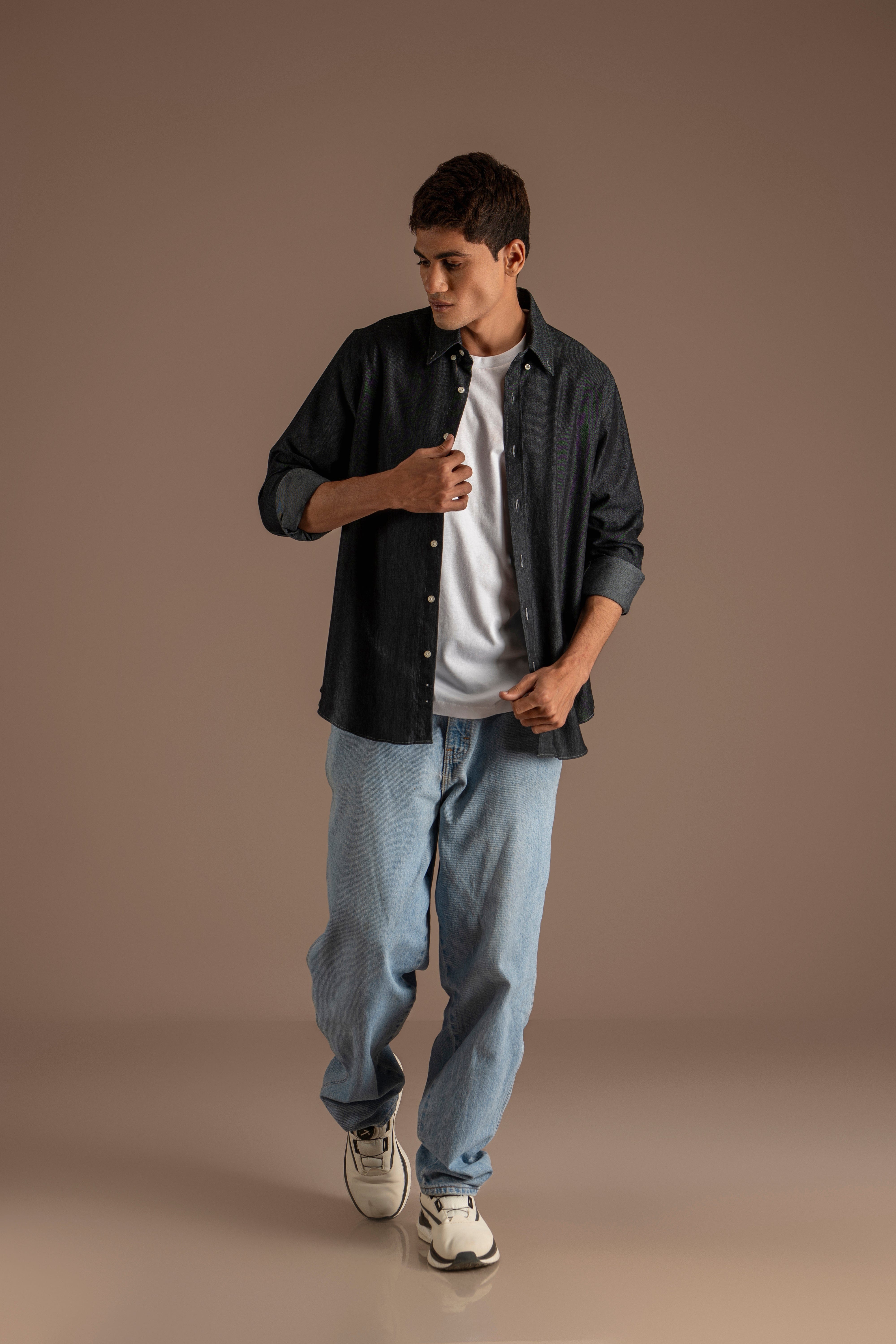 Men's Denim Button Down Shirt