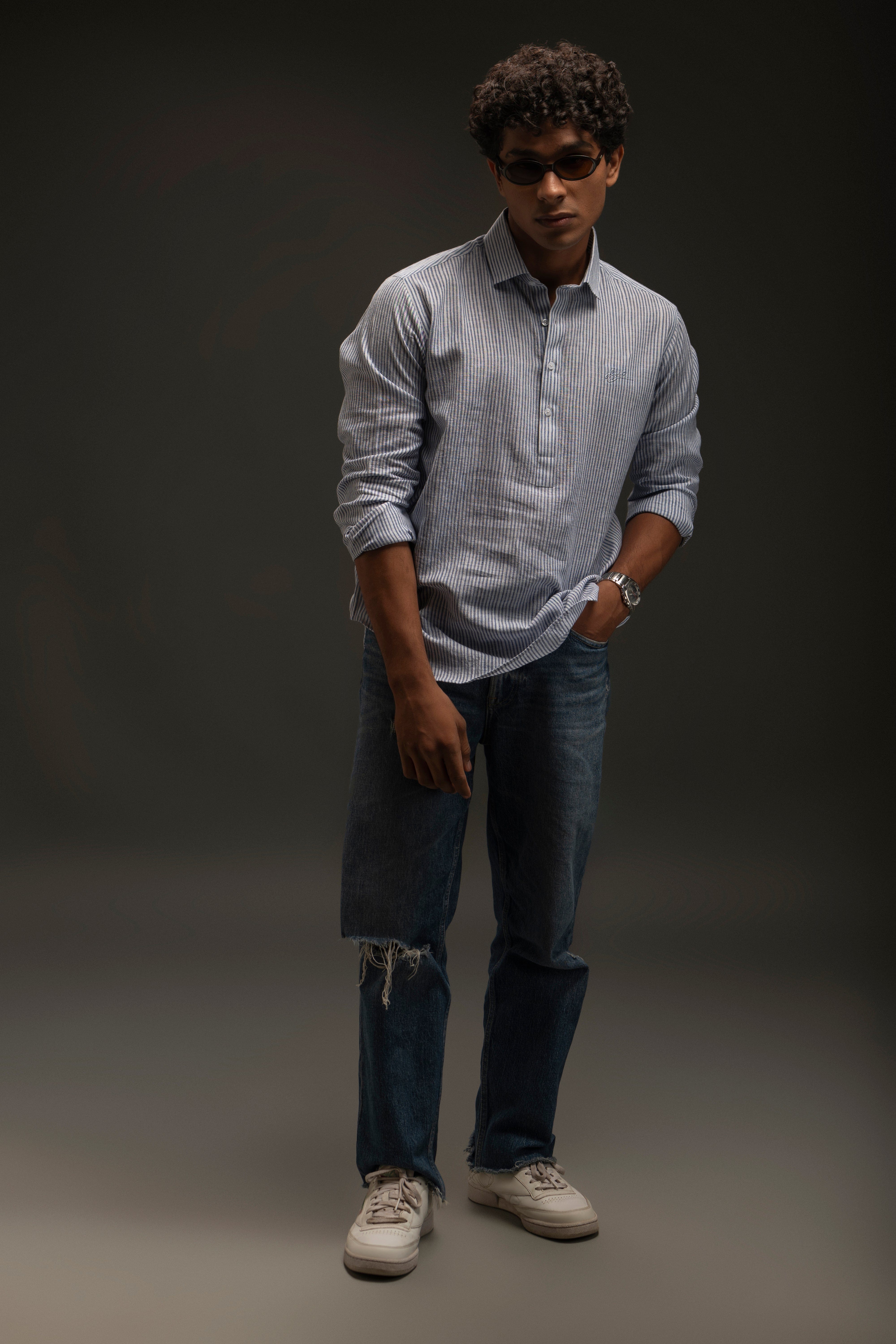 Cotton/Linen Yarn Dyed Shirt