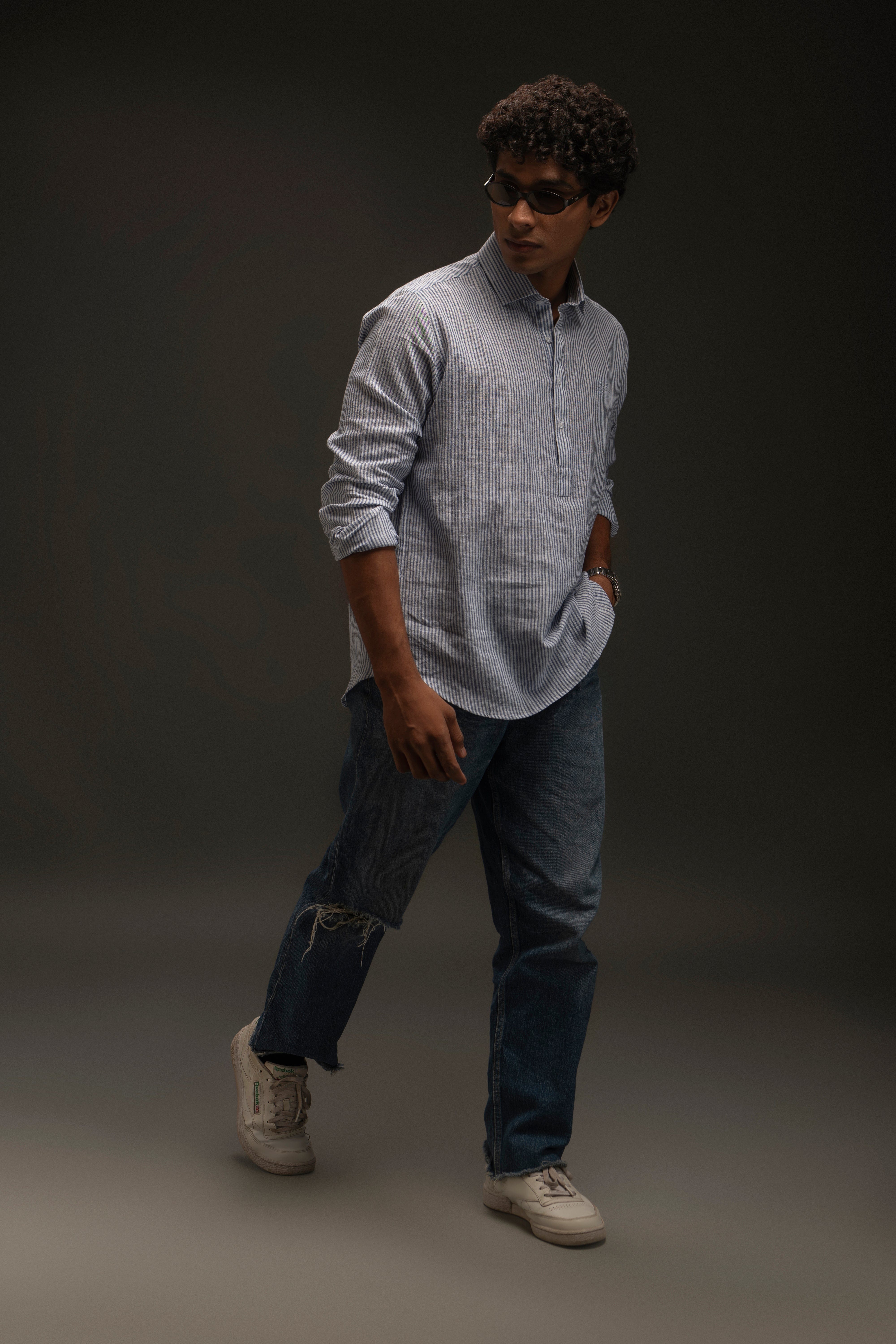 Cotton/Linen Yarn Dyed Shirt