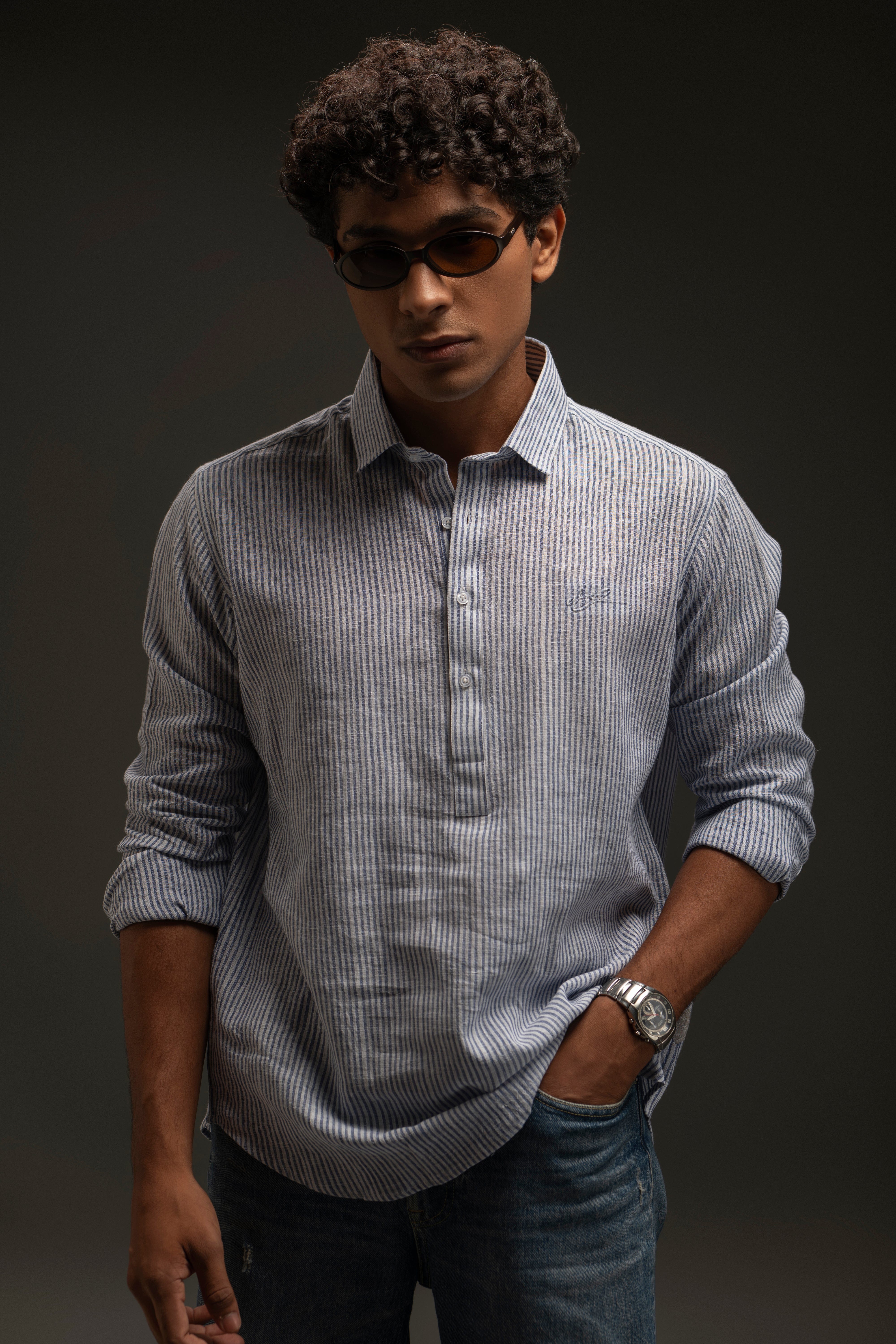 Cotton/Linen Yarn Dyed Shirt