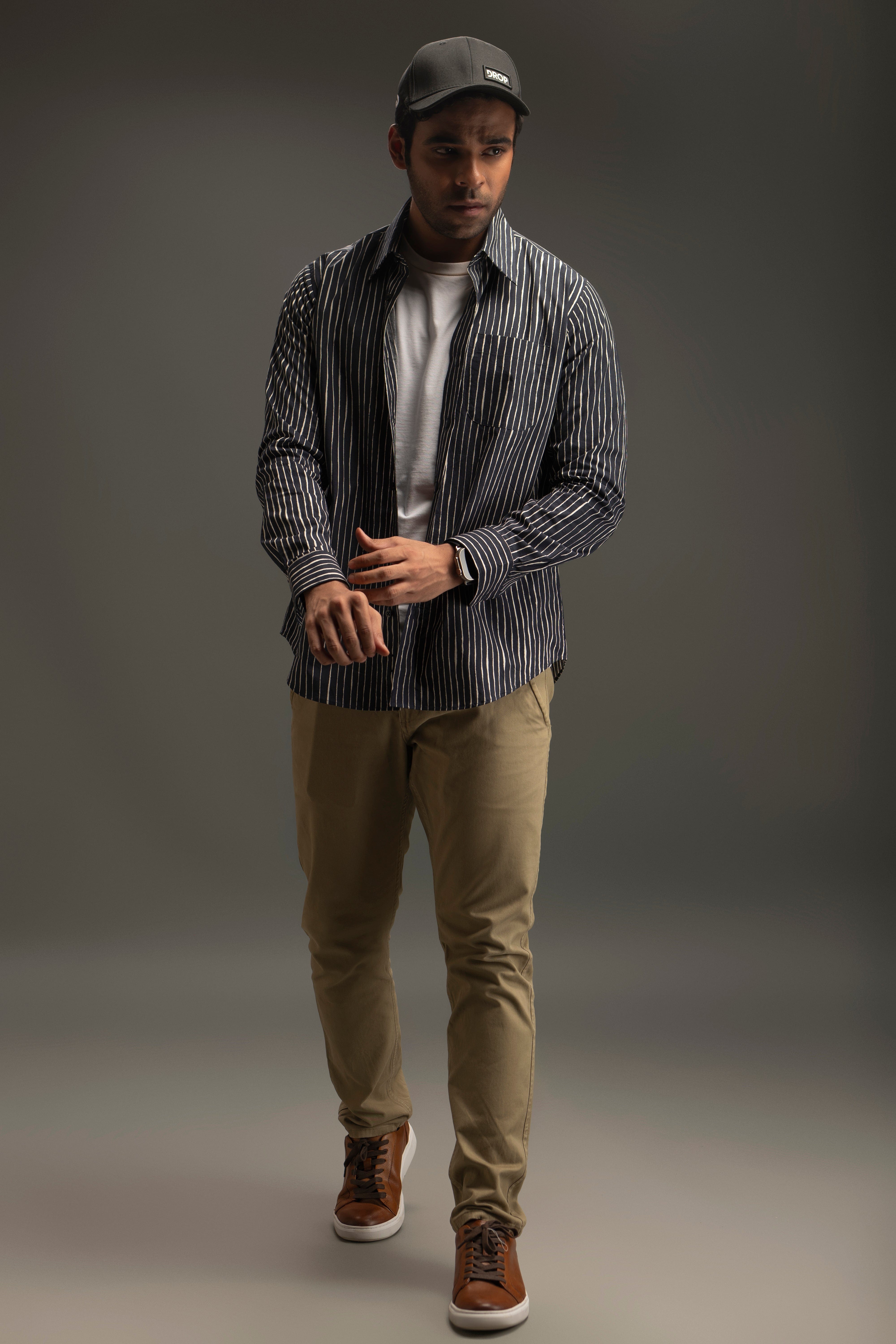 Irregular Stripe Printed Shirt