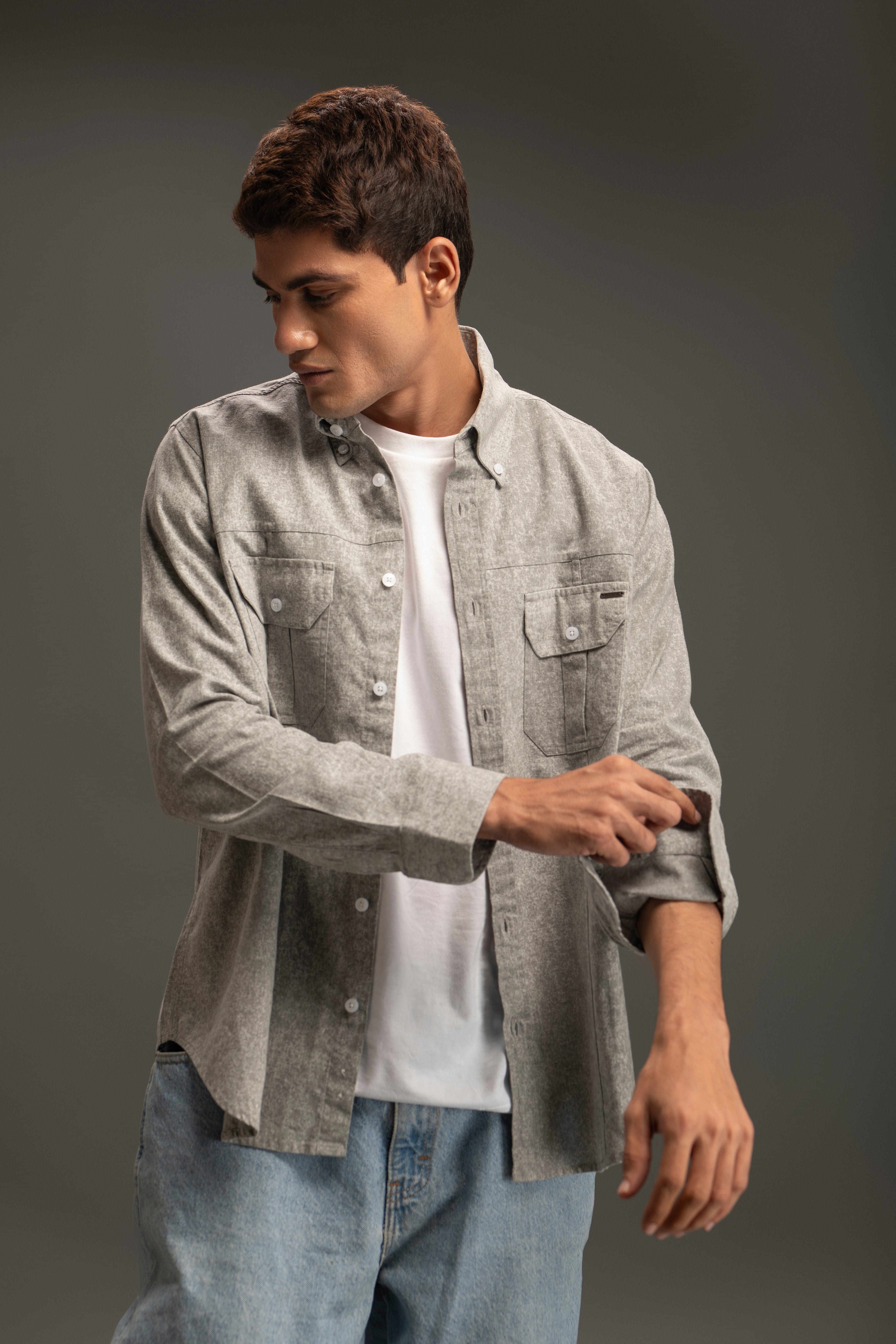 Cargo Pocket Button Down Shirt
