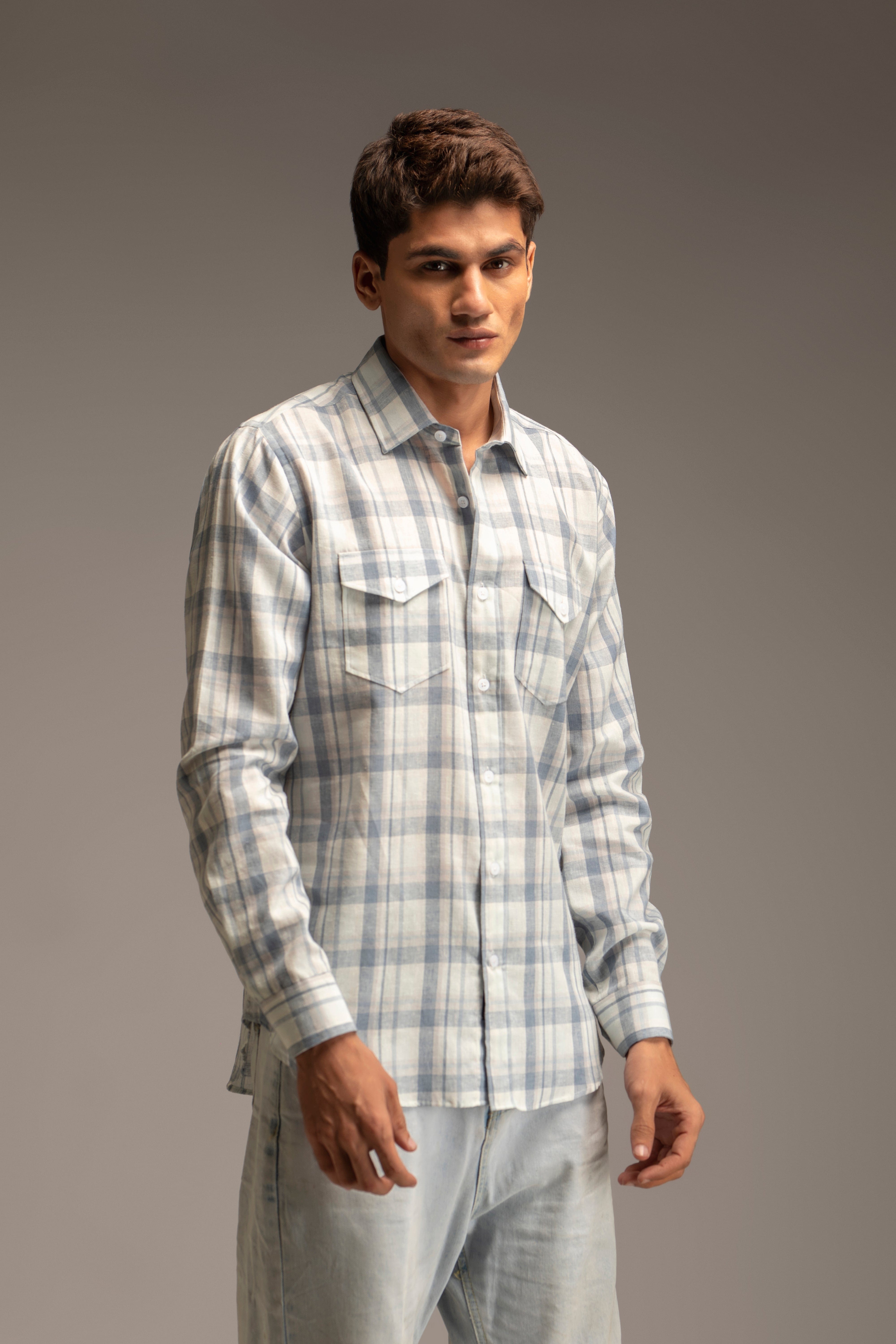 Cotton/Linen Yarn Dyed Shirt