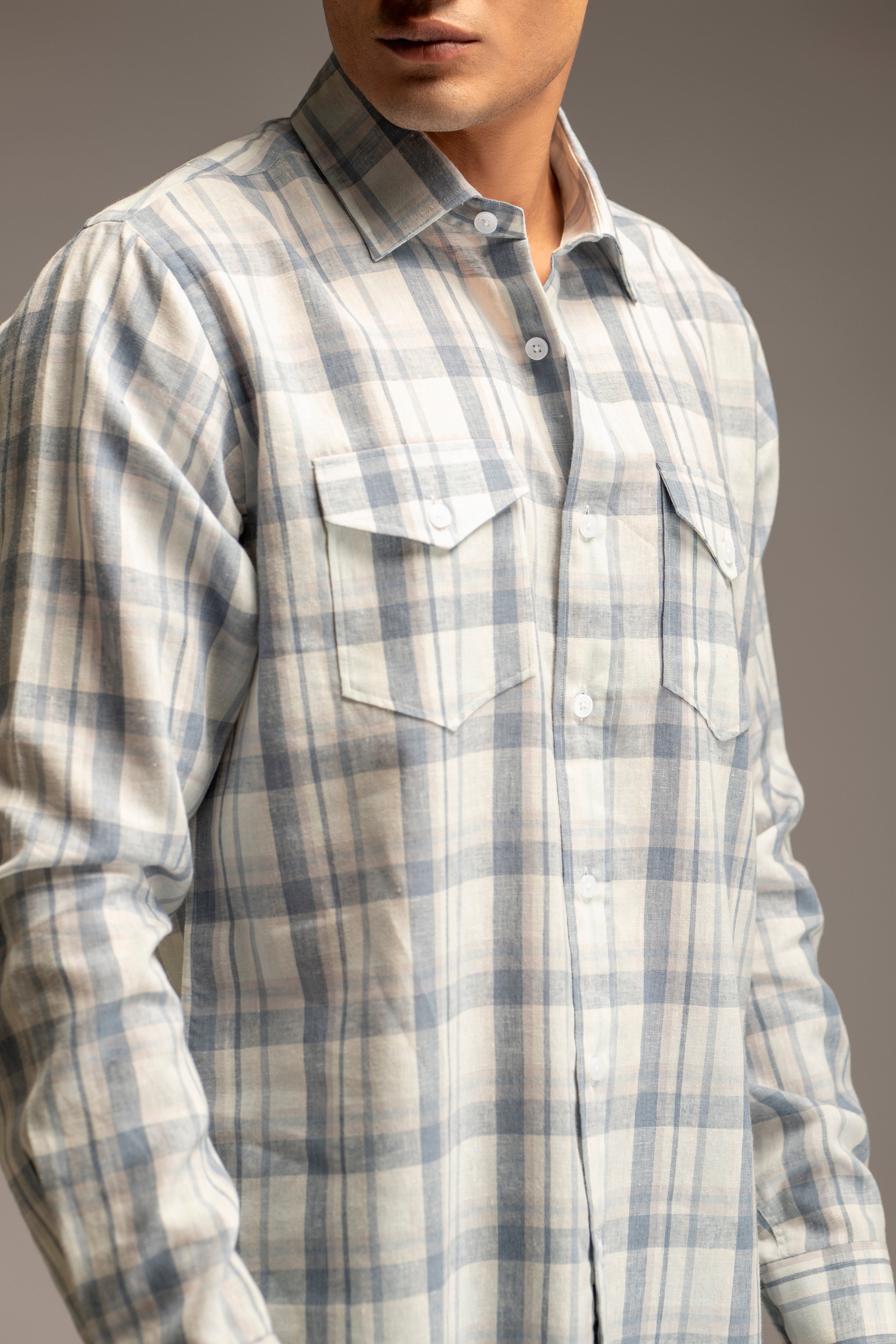 Cotton/Linen Yarn Dyed Shirt