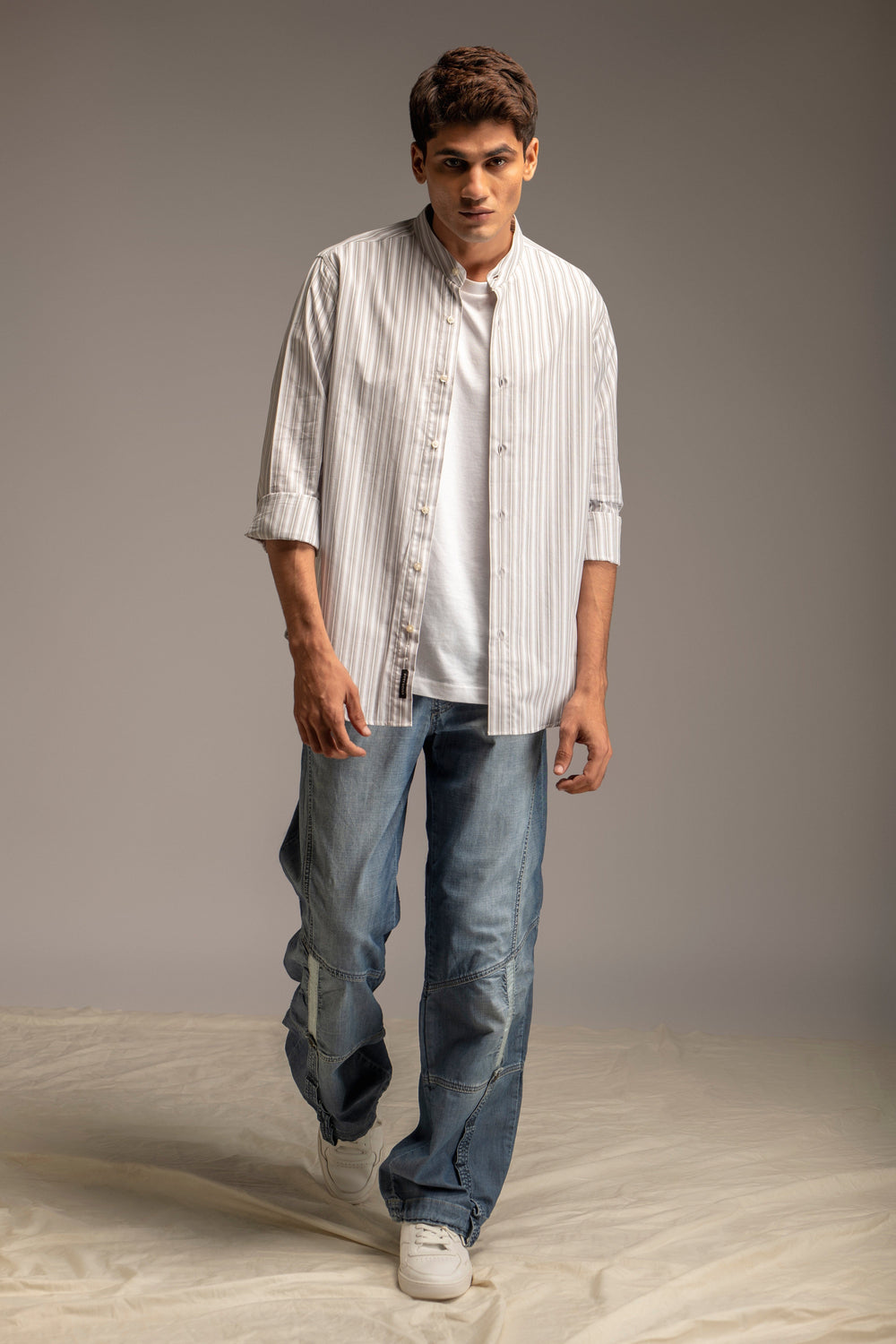 Men's Banded Collar Shirt