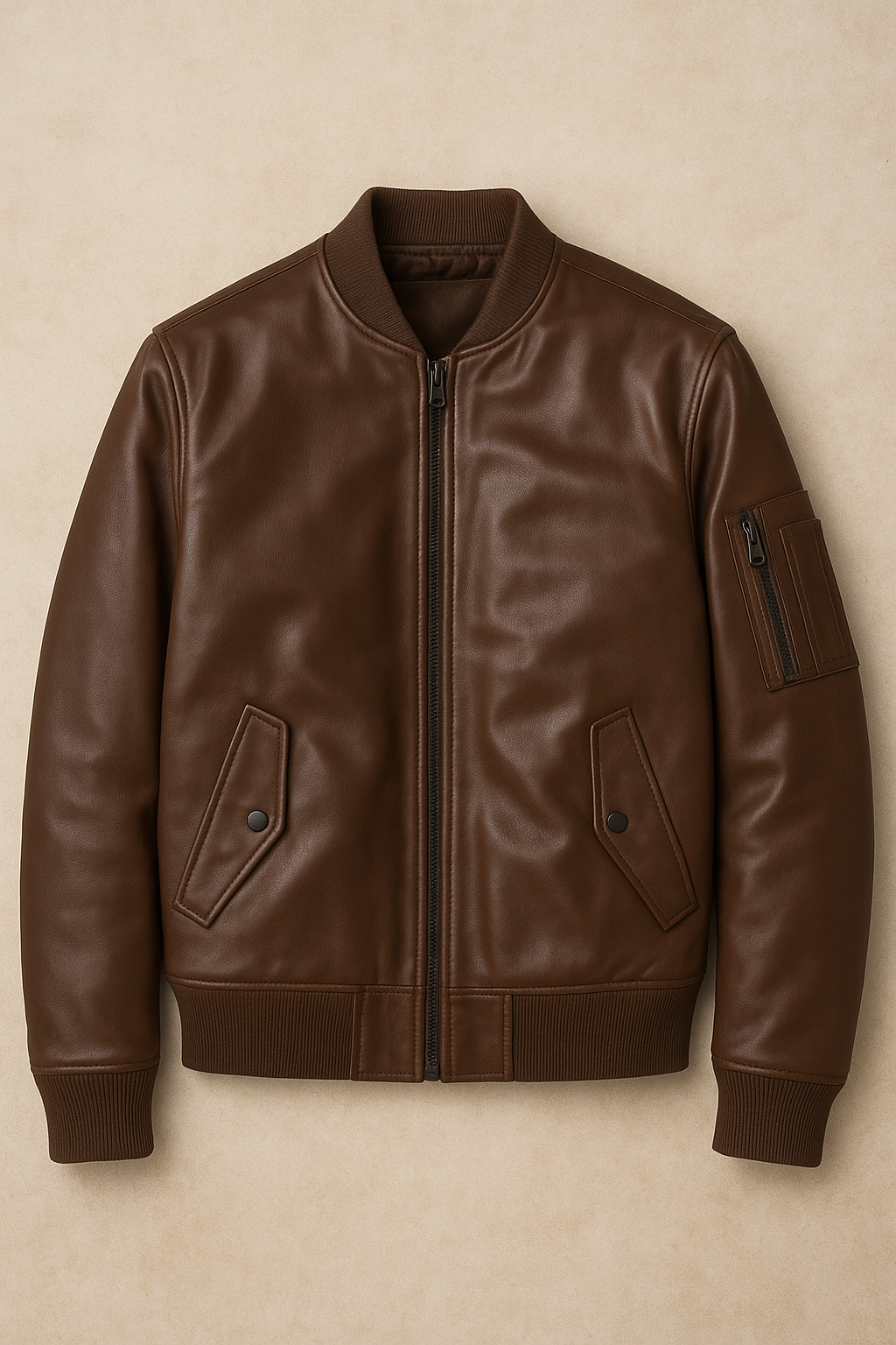 Real Leather Bomber Jacket