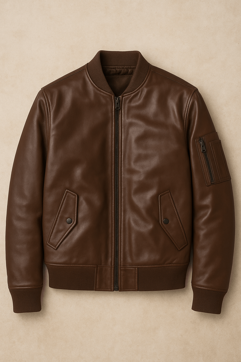 Real Leather Bomber Jacket