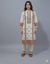 Beige Block Print Kurta Set