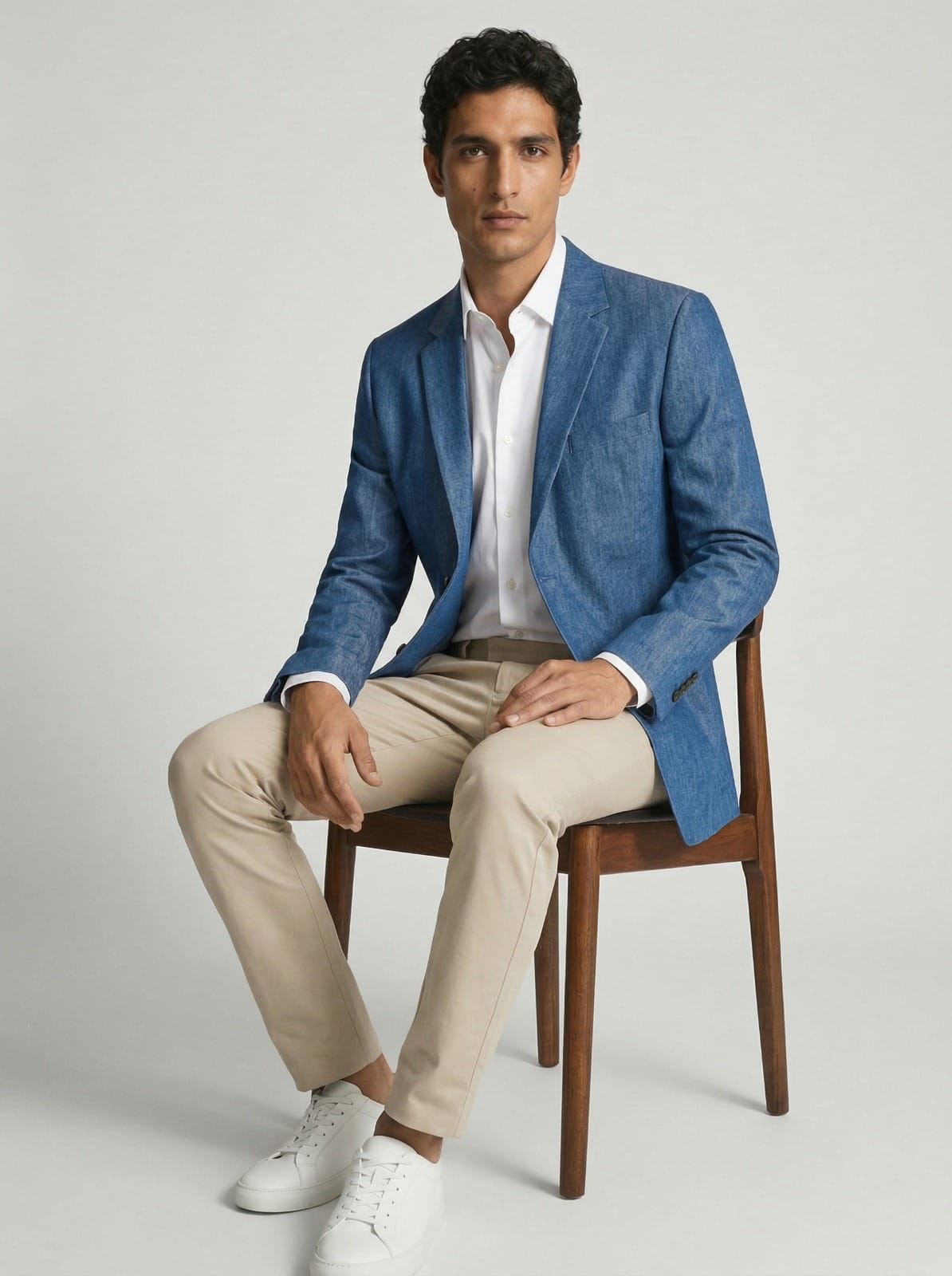 Classic Blue Tencel Blazer