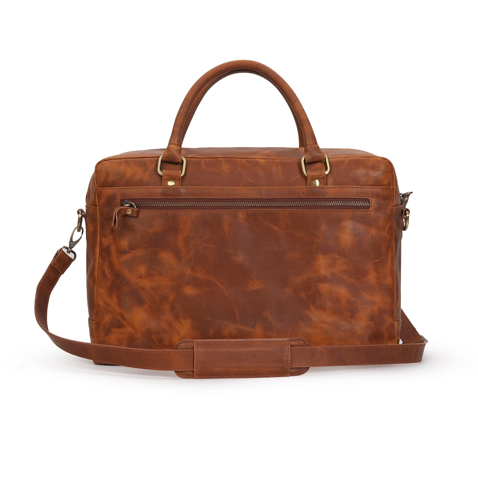 Genuine Leather/Denim Men's Shoulder Bag.