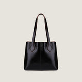 Women’s Black Leather Bag with Rich Red Interior